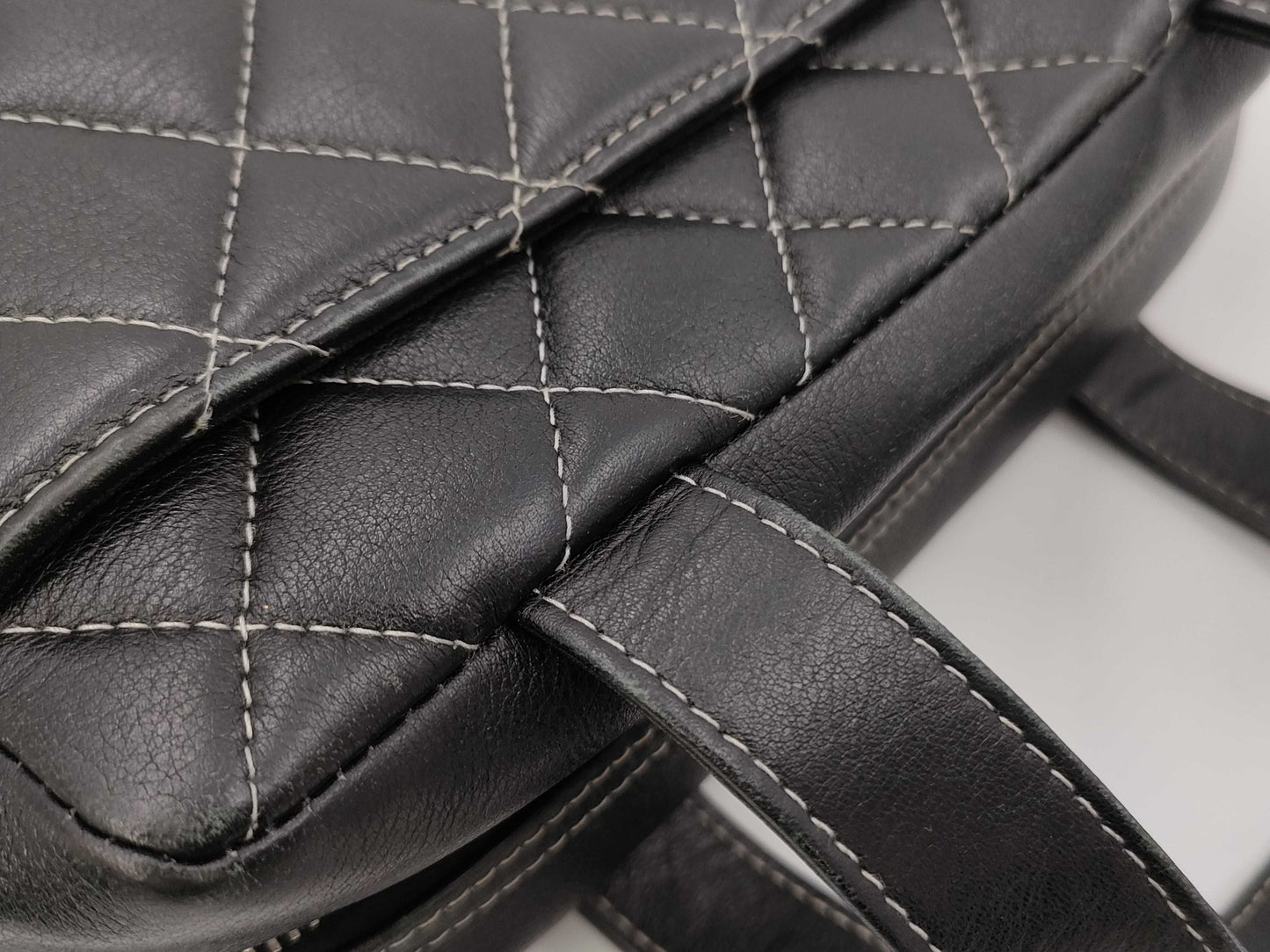 CHANEL Deka Coco Mark 2-way Handbag