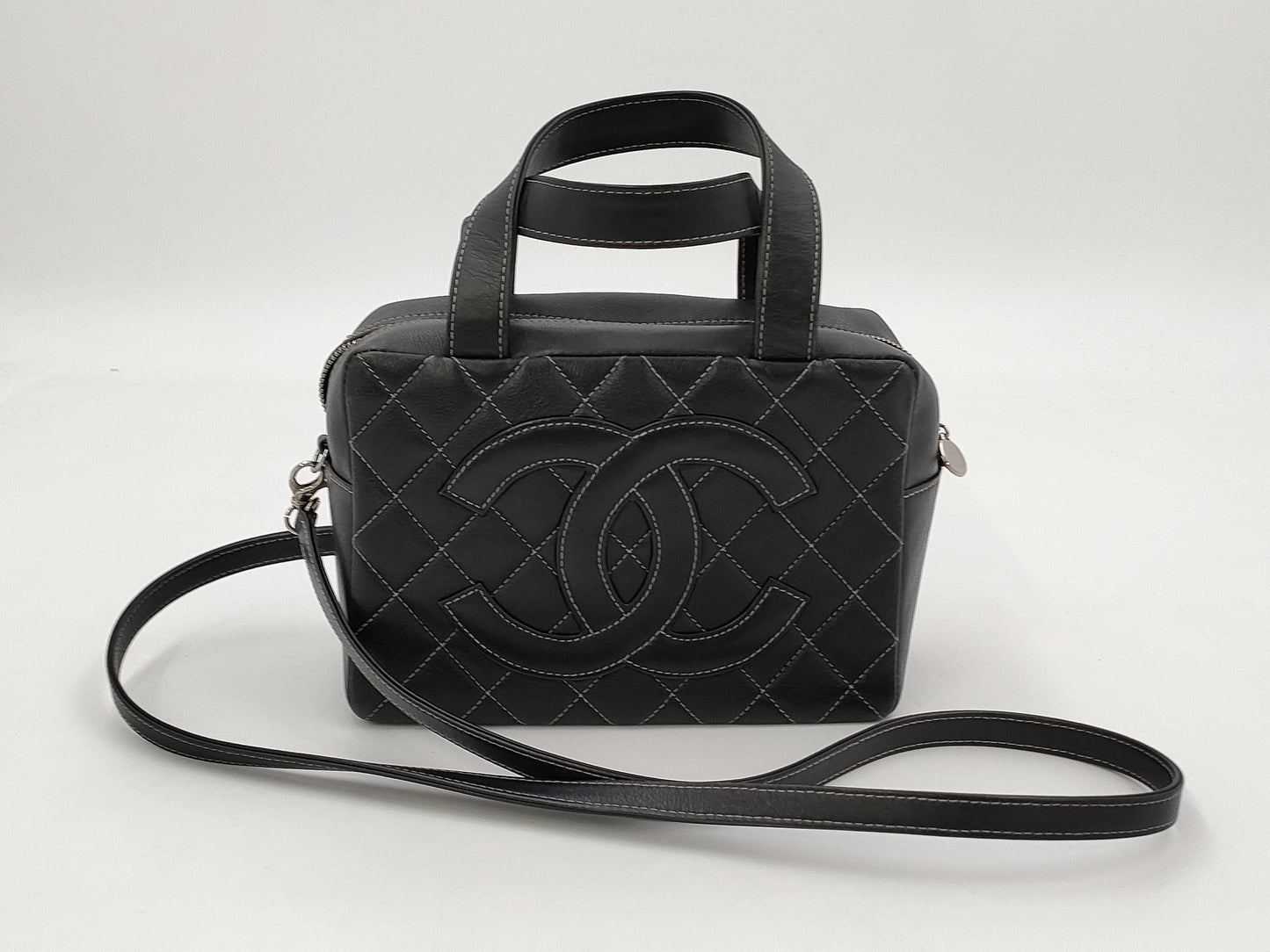 CHANEL Deka Coco Mark 2-way Handbag