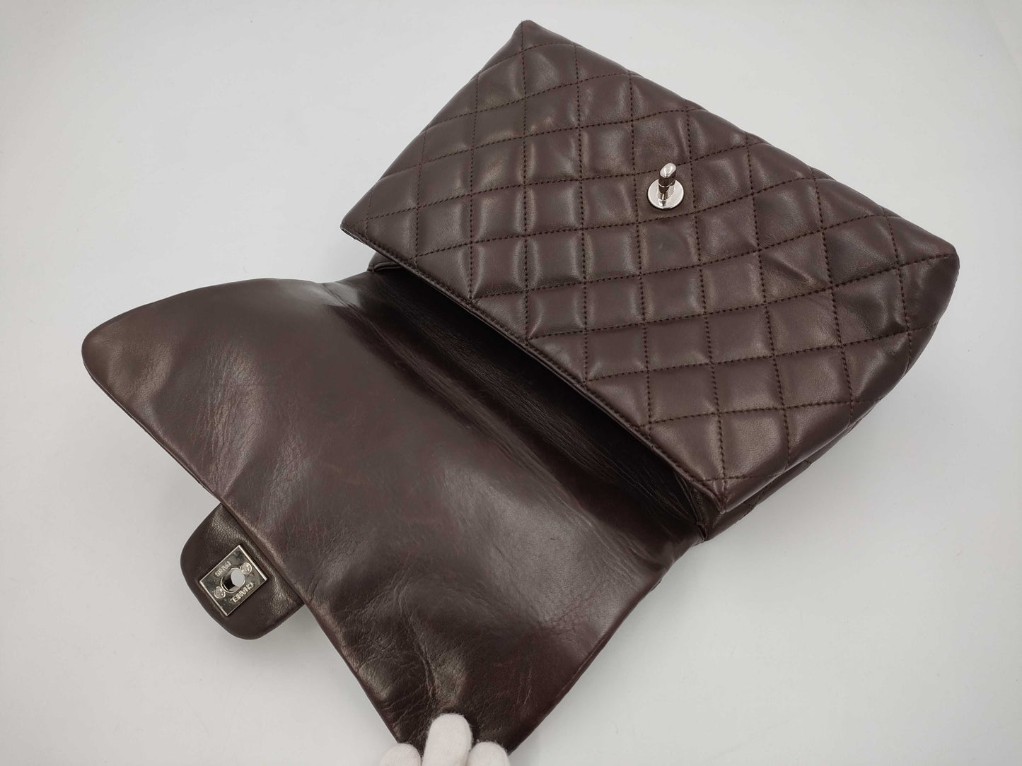 CHANEL Brown Lambskin Handbag