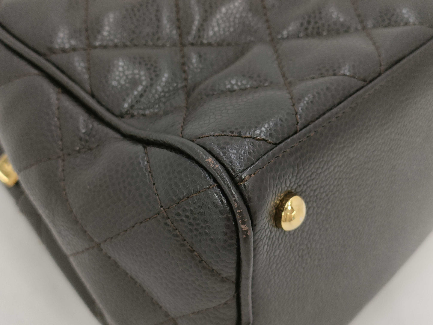 CHANEL Caviar Deca Coco Mark Handbag