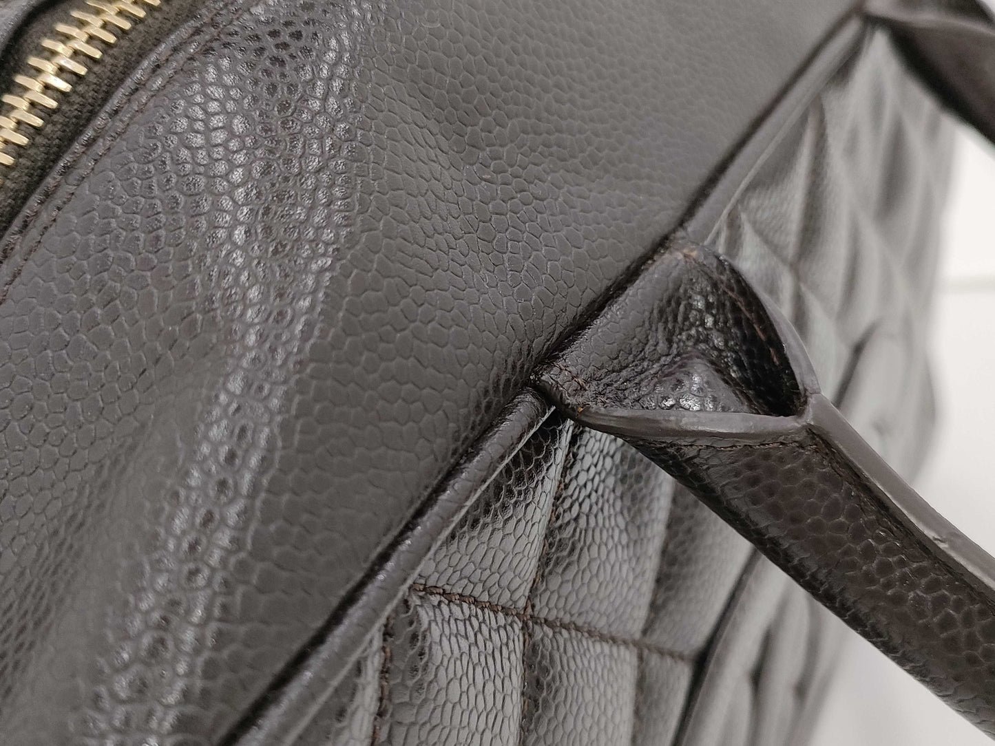 CHANEL Caviar Deca Coco Mark Handbag