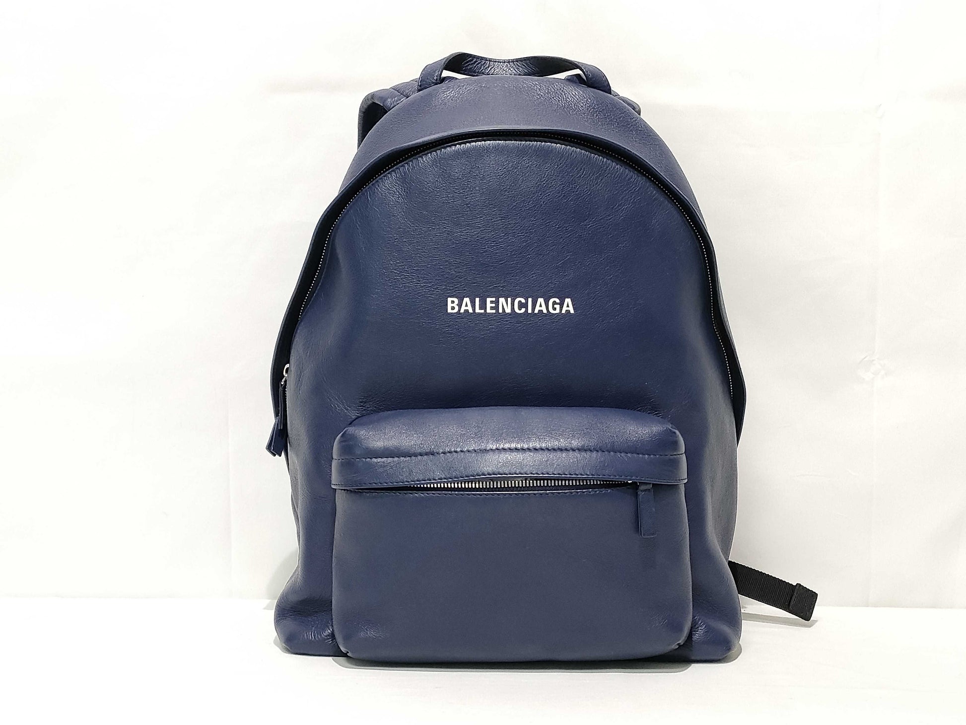 BALENCIAGA Everyday Leather Navy Backpack