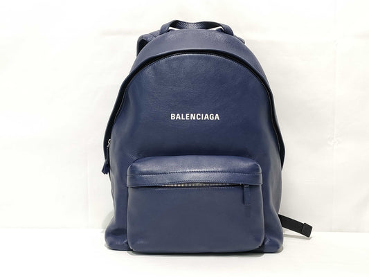 BALENCIAGA Everyday Leather Navy Backpack