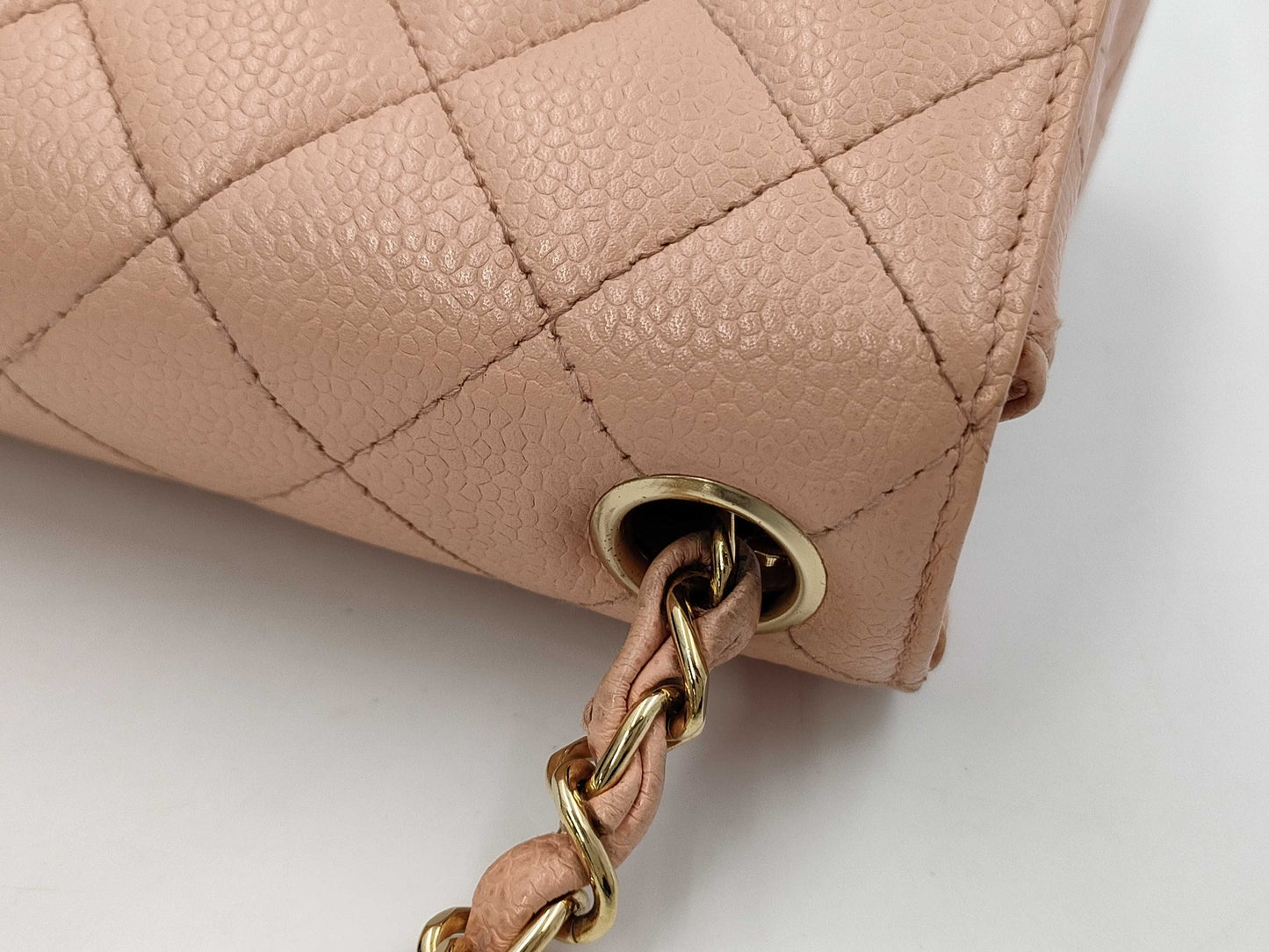 CHANEL CHANEL Mini Matelasse Caviar Skin Pink with Seal No. 8 Shoulder Bag