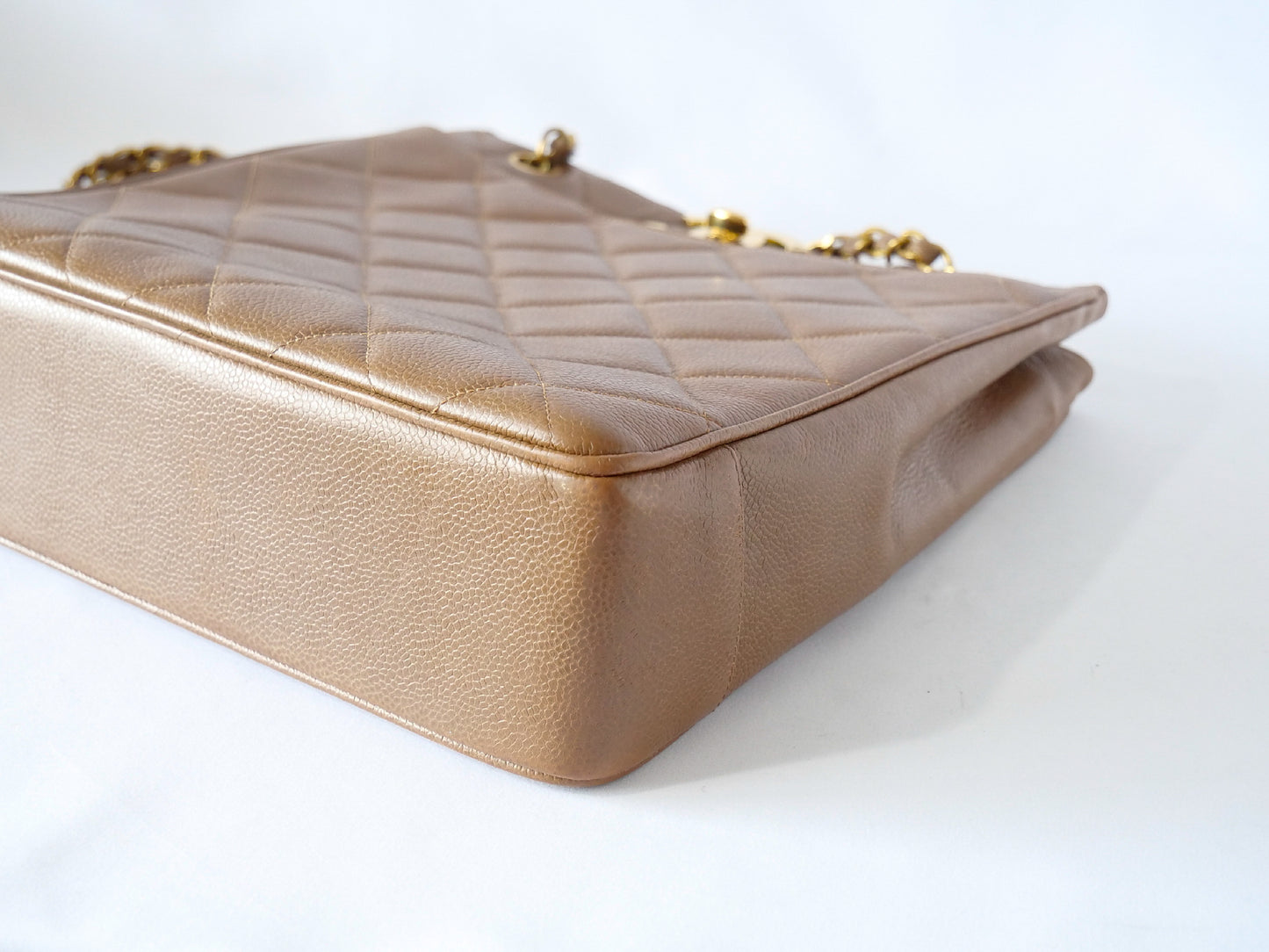 CHANEL Caviar Skin Chain Tote with Coco Mark and Serial Seal