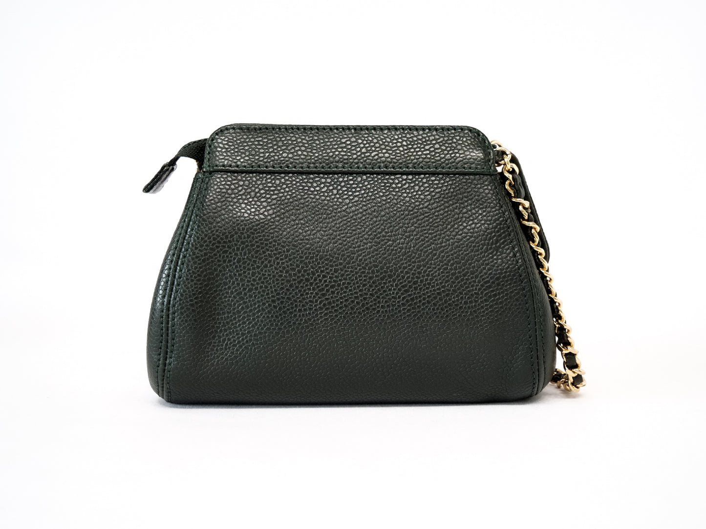 CHANEL Caviar Skin Coco Mark Shoulder Bag with Gold Hardware