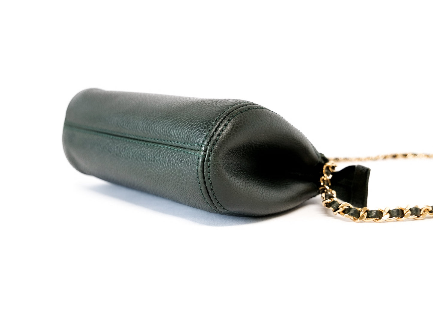 CHANEL Caviar Skin Coco Mark Shoulder Bag with Gold Hardware
