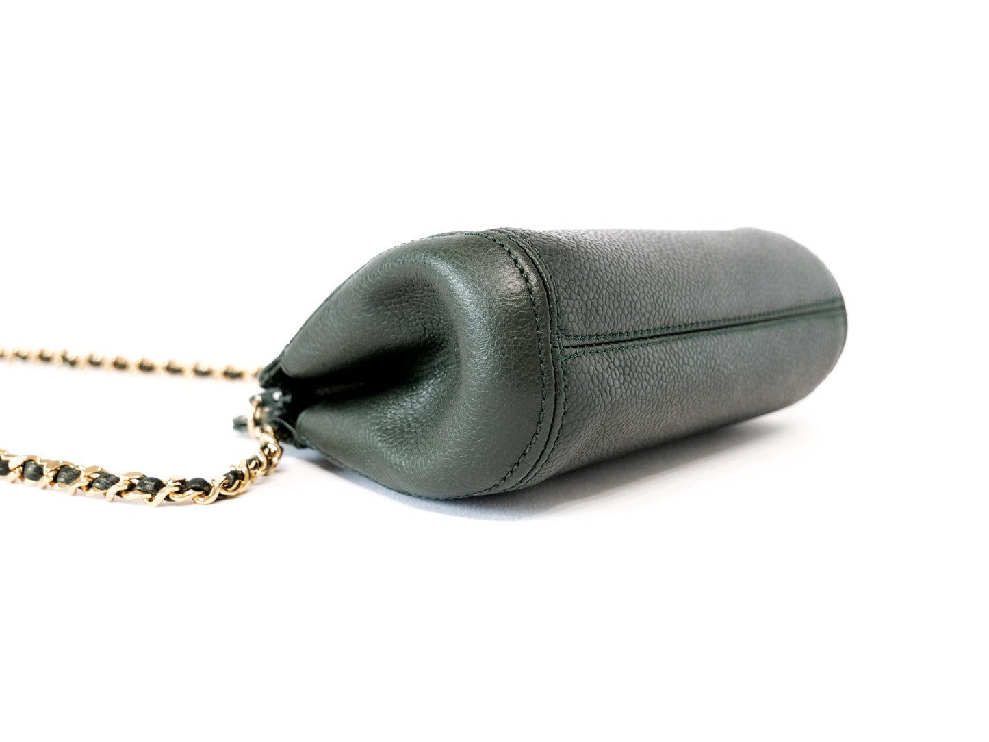 CHANEL Caviar Skin Coco Mark Shoulder Bag with Gold Hardware