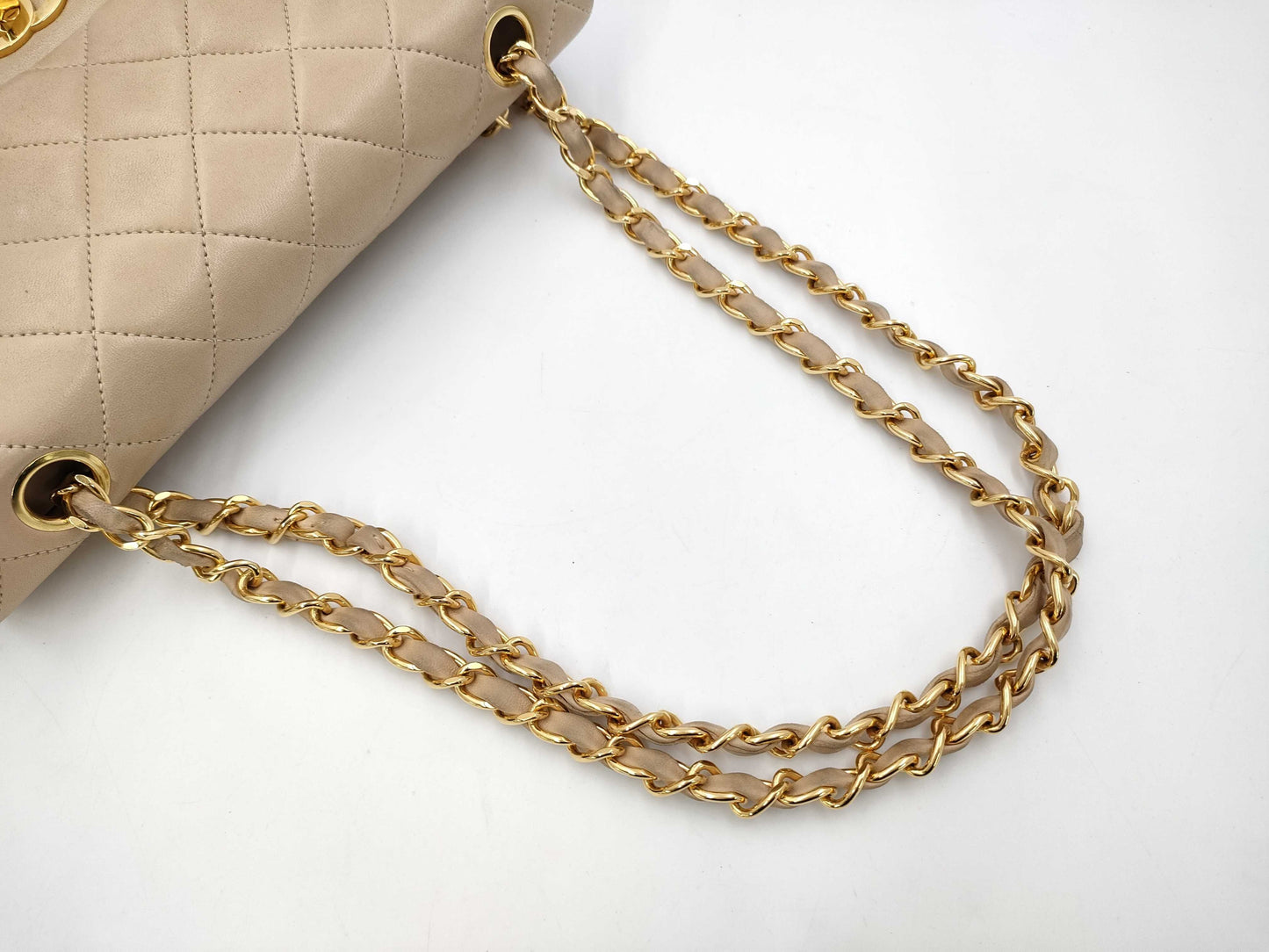 CHANEL Matelasse 23 Double Double Beige Shoulder Bag 2412146