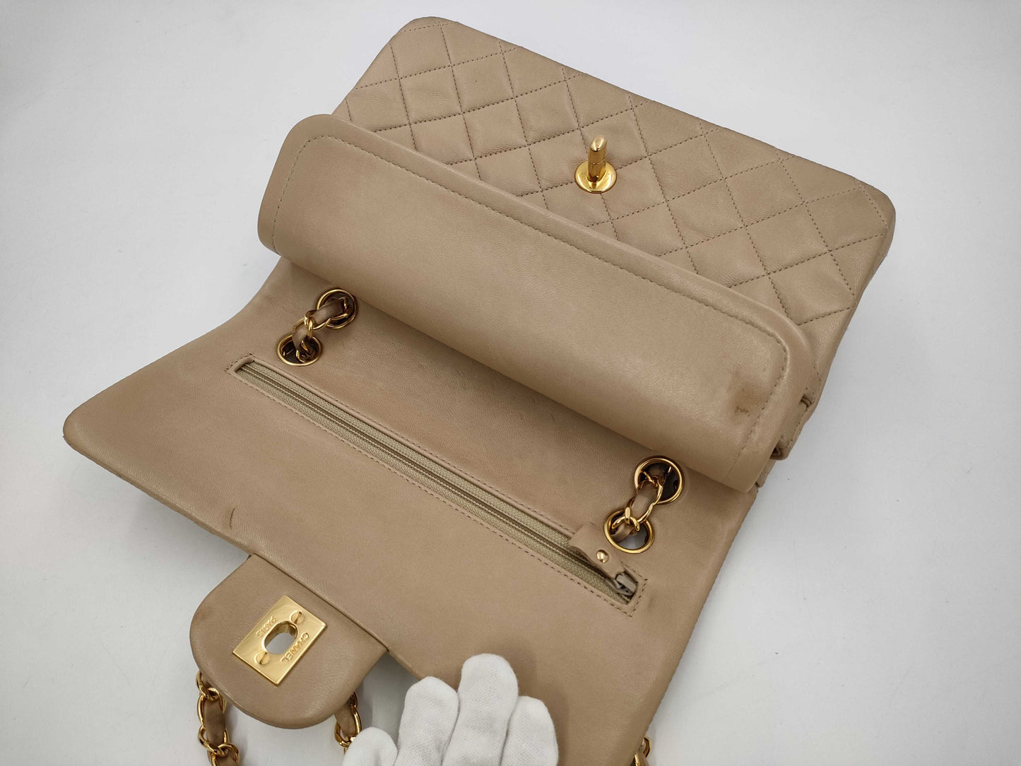 CHANEL Matelasse 23 Double Double Beige Shoulder Bag 2412146