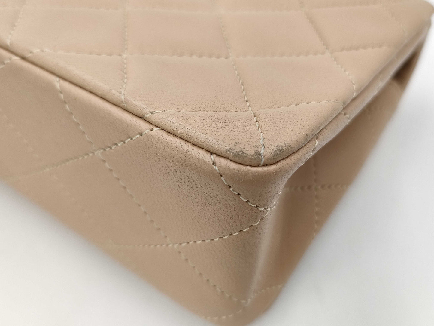 CHANEL Mini Matelasse Full Flap Beige Shoulder Bag 1886145