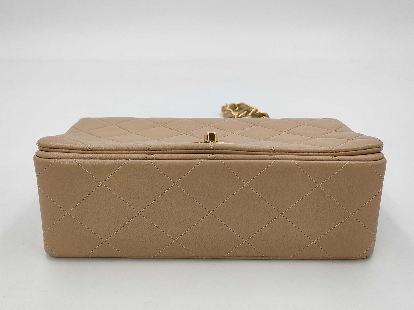 CHANEL Mini Matelasse Full Flap Beige Shoulder Bag 1886145