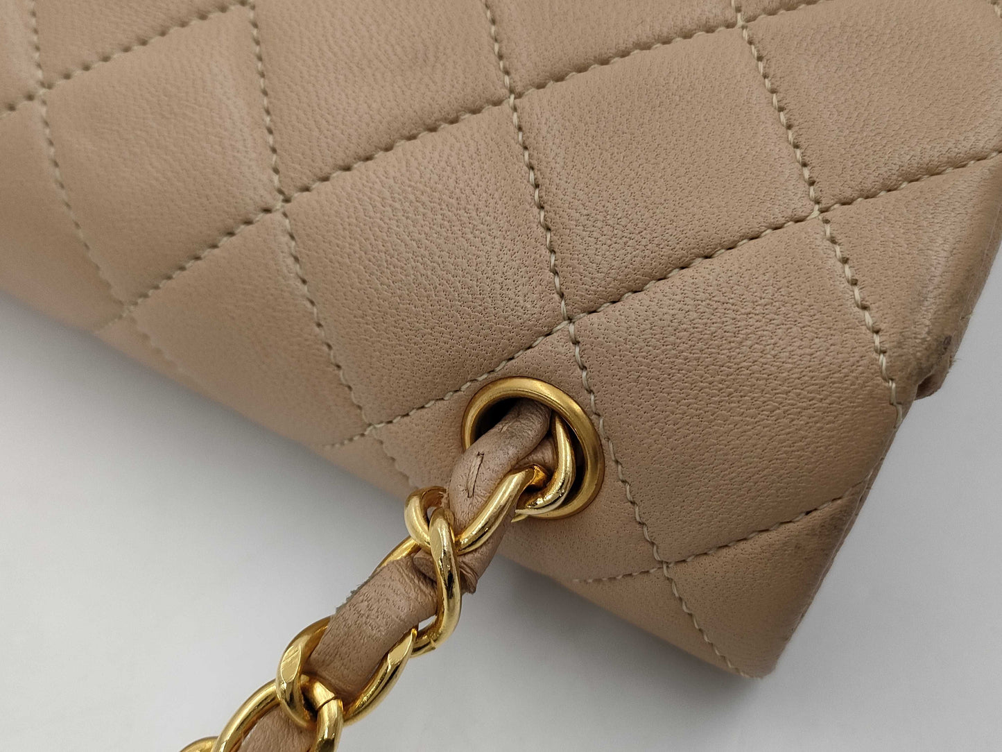 CHANEL Mini Matelasse Full Flap Beige Shoulder Bag 1886145