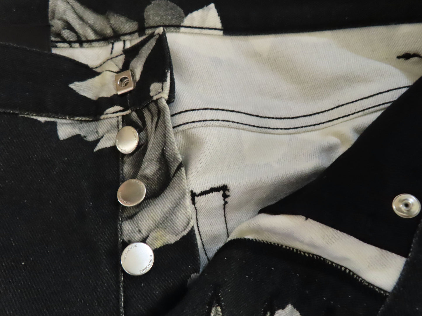 Dior Dior Homme Rose Print Denim Pants 16AW Pants