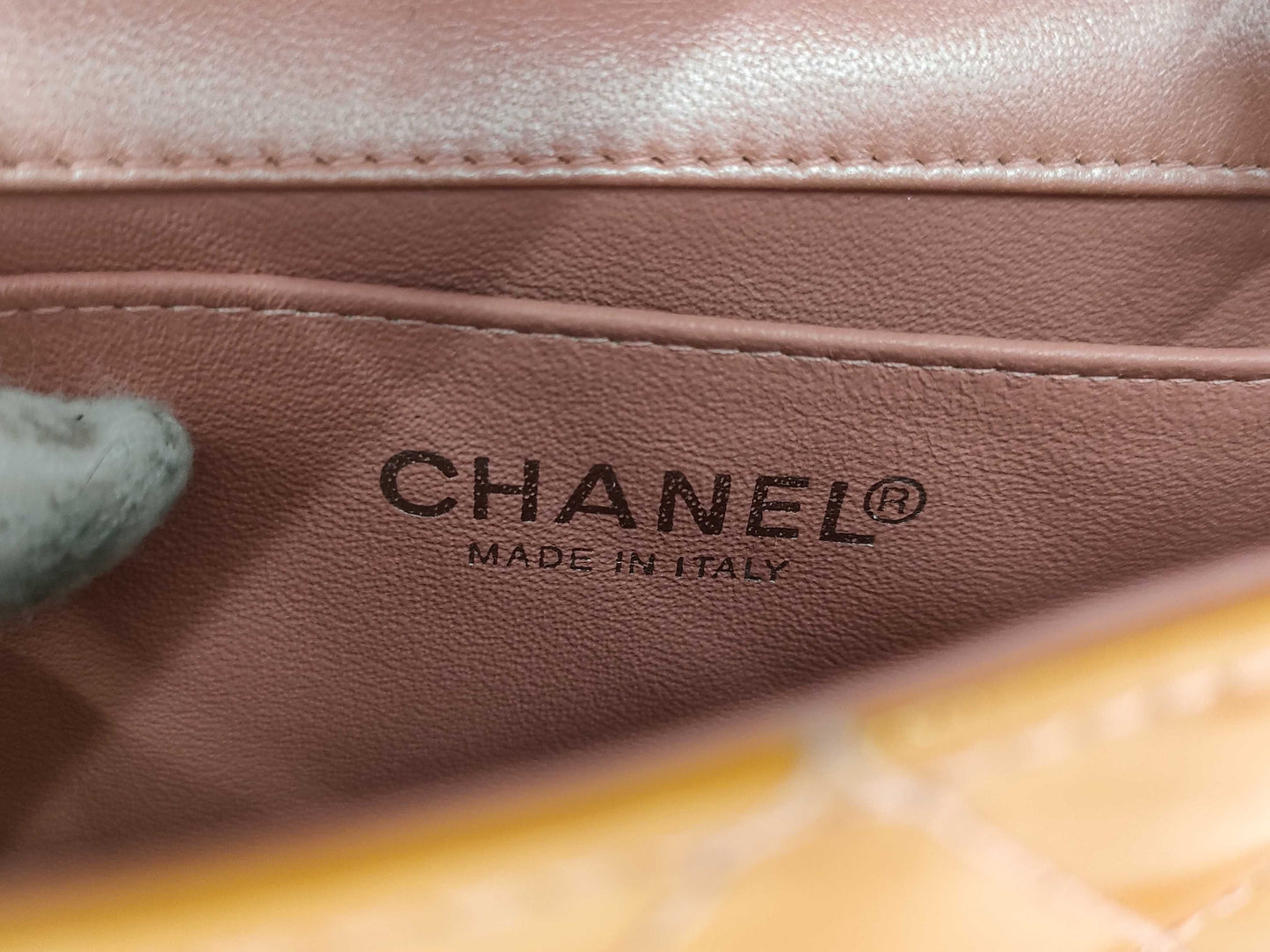 CHANEL Coco Mark Matelasse Enamel Shoulder Bag with Chain, Sticker, Warranty Card, Dust Bag