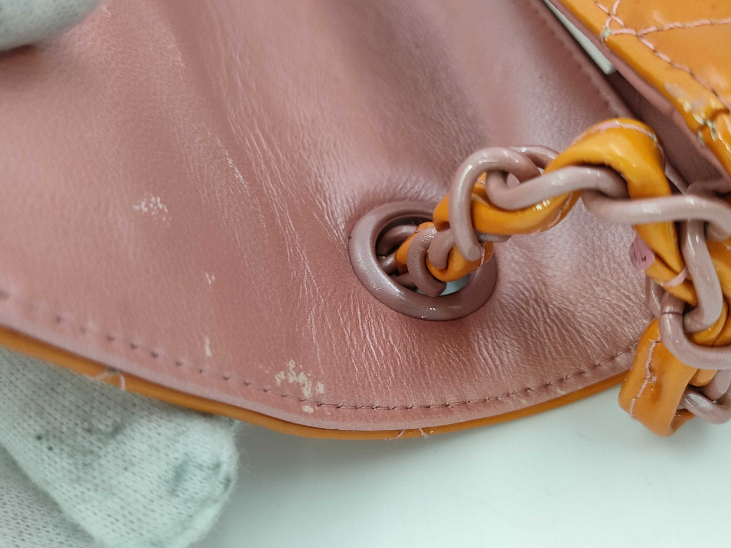 CHANEL Coco Mark Matelasse Enamel Shoulder Bag with Chain, Sticker, Warranty Card, Dust Bag