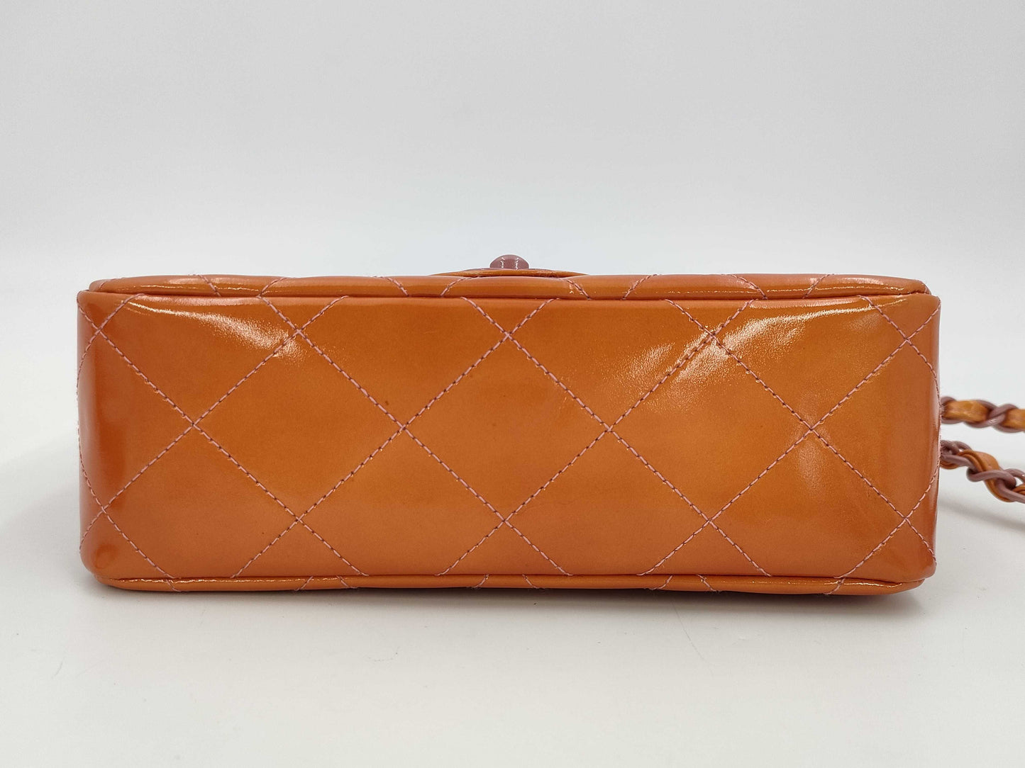 CHANEL Coco Mark Matelasse Enamel Shoulder Bag with Chain, Sticker, Warranty Card, Dust Bag
