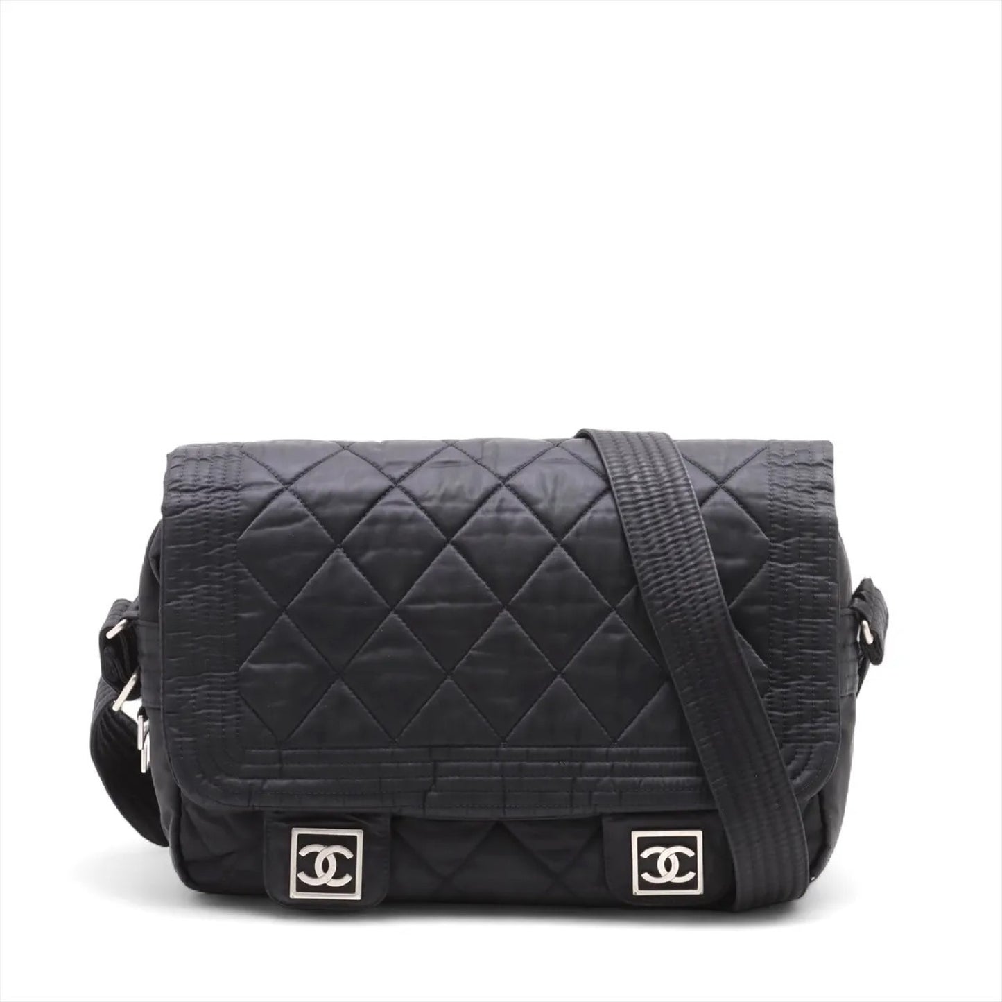 CHANEL Sport Line Messenger Bag with Coco Mark Quilted Nylon. 10328801 Shoulder Bag