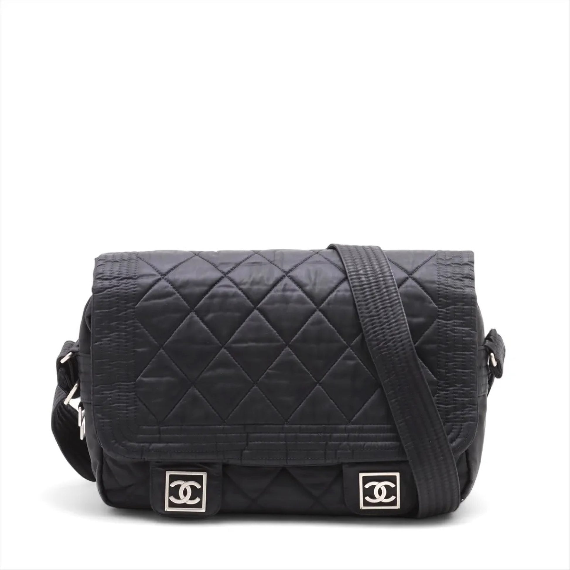 CHANEL Sport Line Messenger Bag with Coco Mark Quilted Nylon. 10328801 Shoulder Bag
