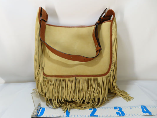 LOEWE Suede Fringe Shoulder Bag