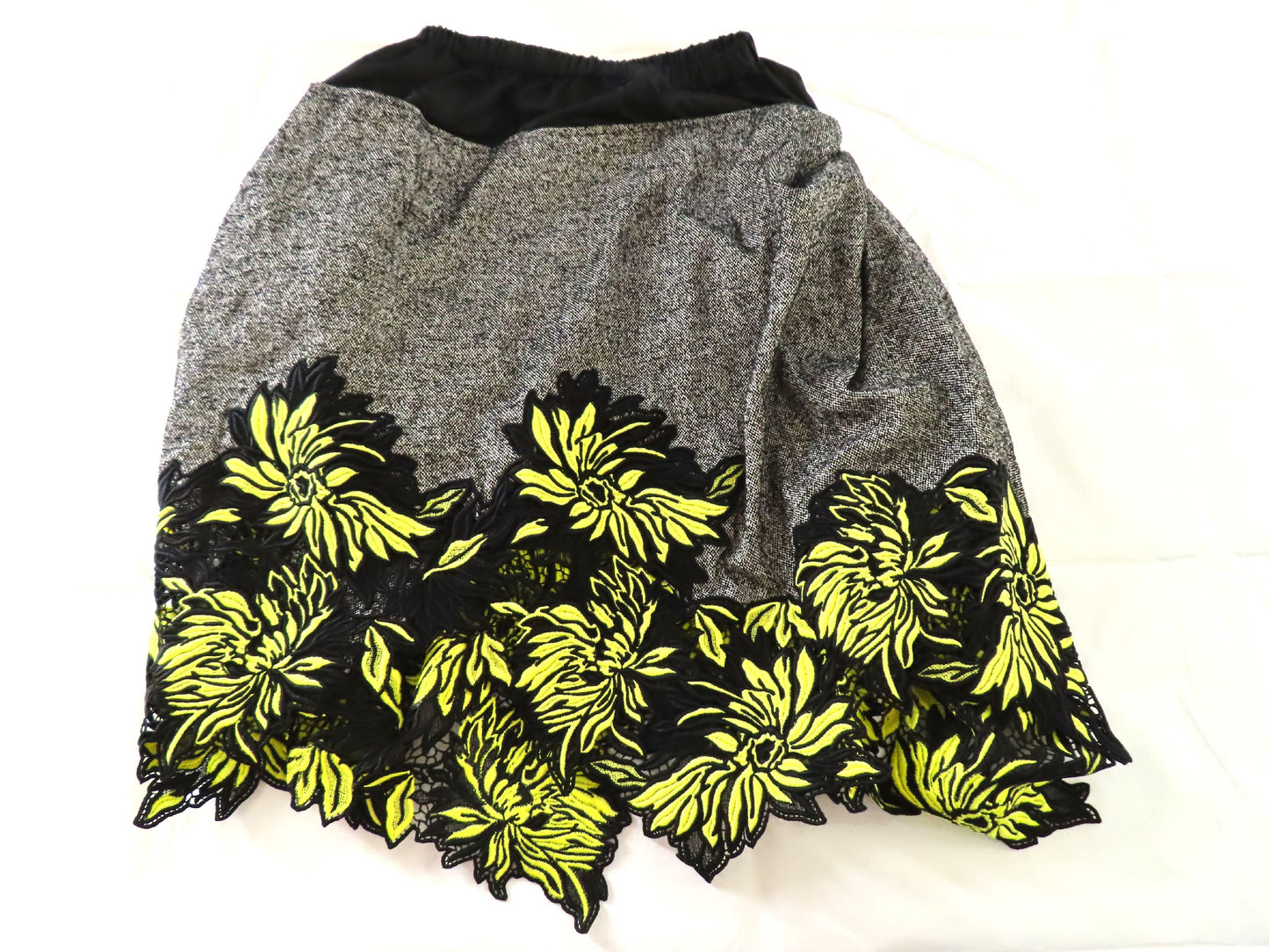 LOUIS VUITTON Nylon Patchwork Embroidered Floral Skirt