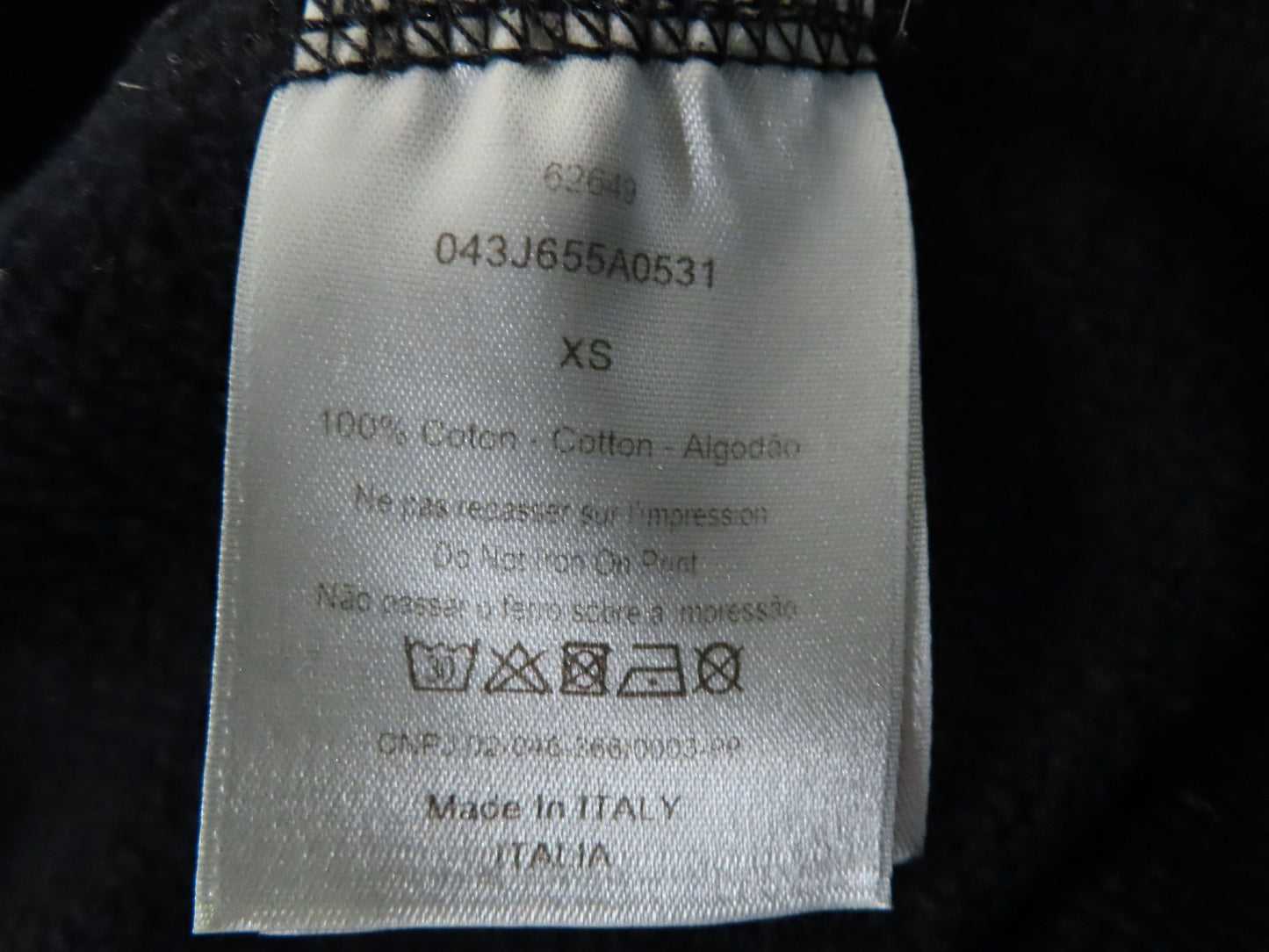 Dior Christian Dior 20AW Atelier Logo Crew Neck Sweatshirt, Black, Size: XS, 043J655A0531, Tops