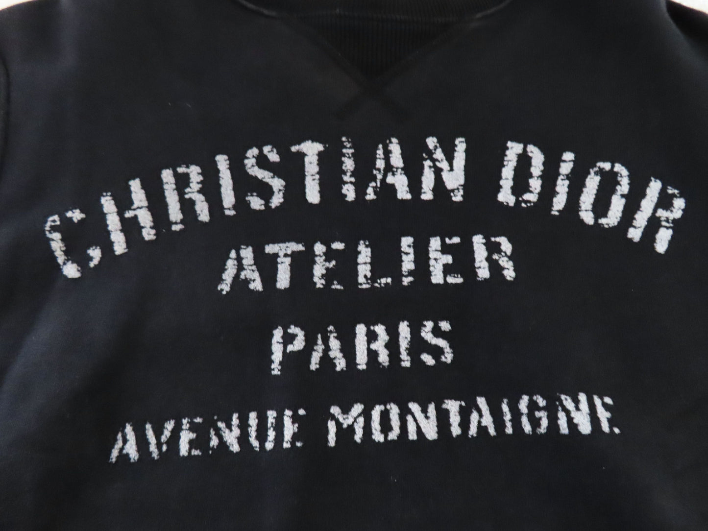 Dior Christian Dior 20AW Atelier Logo Crew Neck Sweatshirt, Black, Size: XS, 043J655A0531, Tops