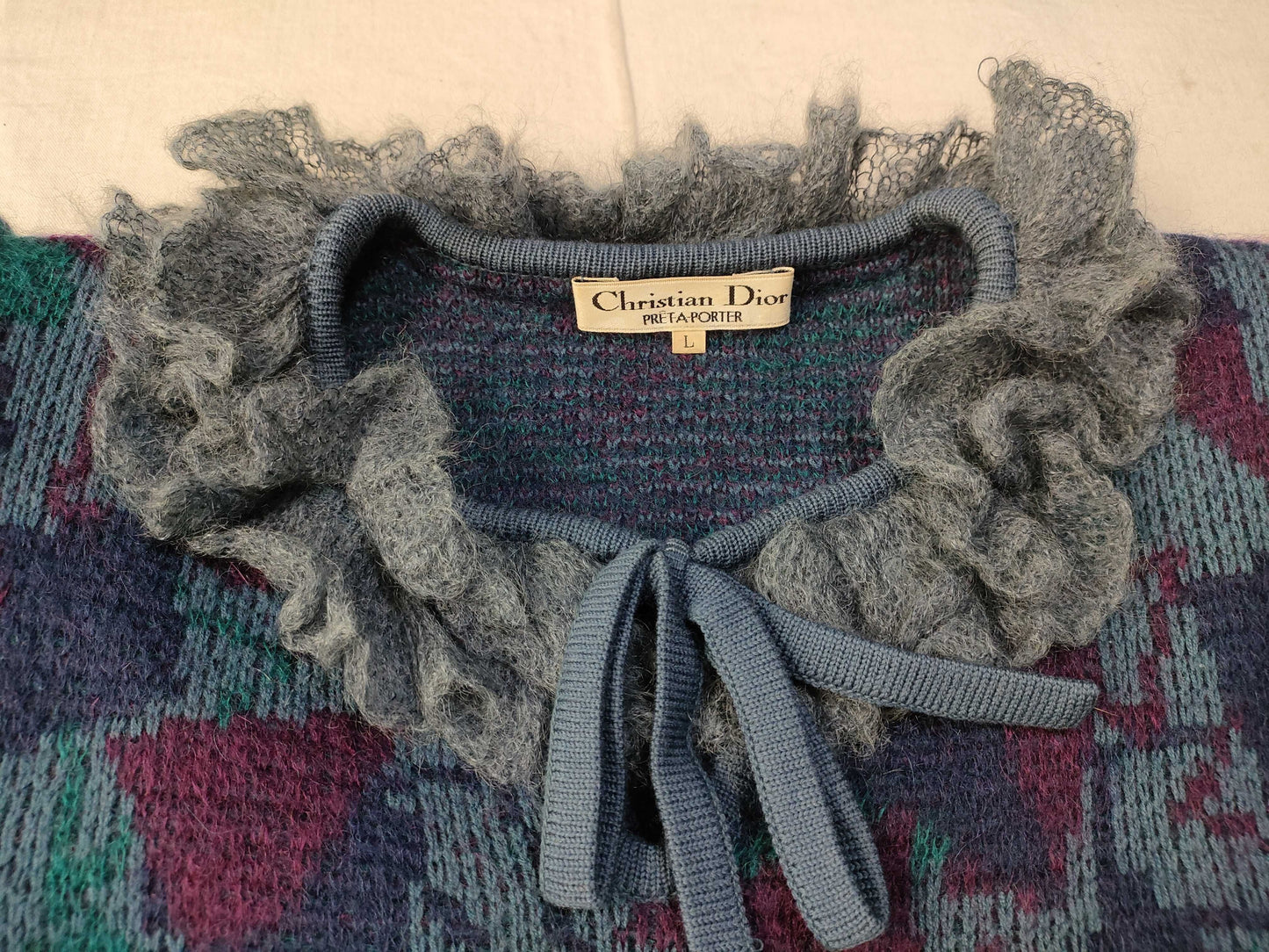 Dior Dior Knit Ruffle Ribbon Top