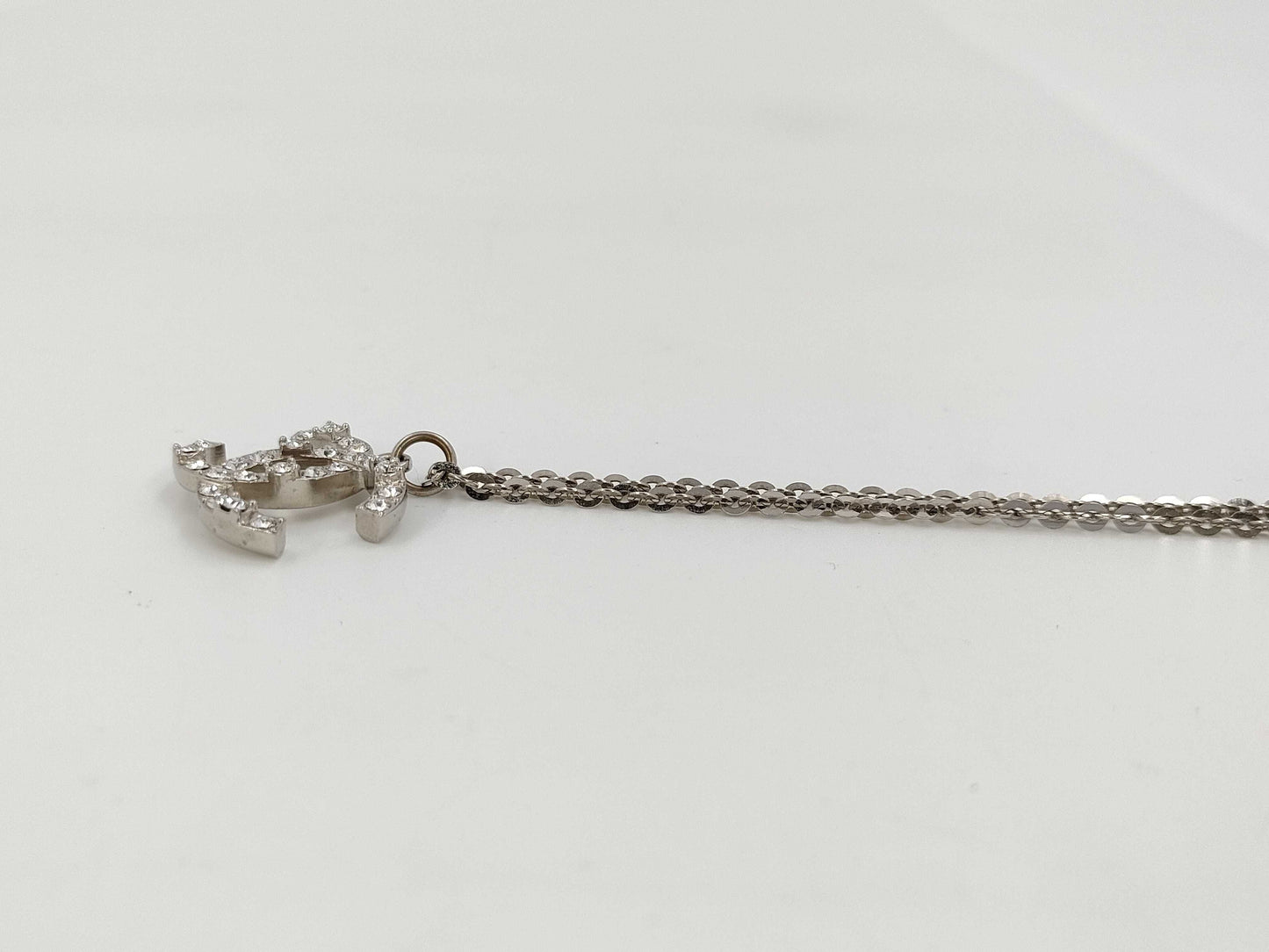 CHANEL Coco Mark Rhinestone Pearl Long C20B Necklace