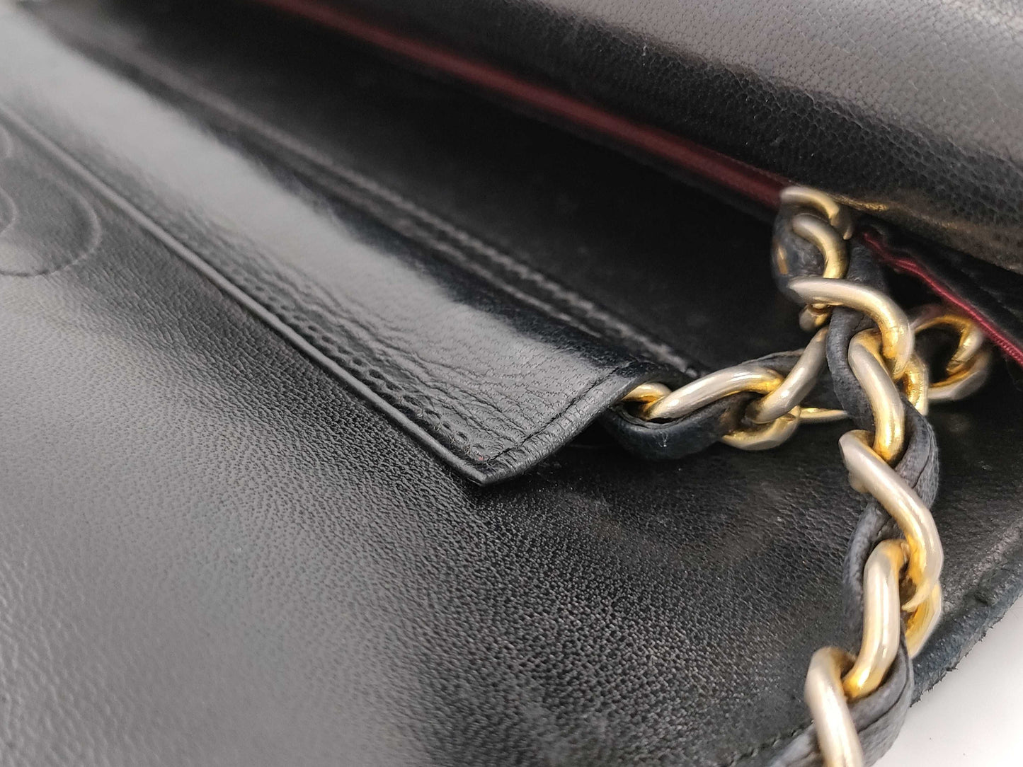 CHANEL Matelasse Lambskin Double Flap Chain Shoulder Bag