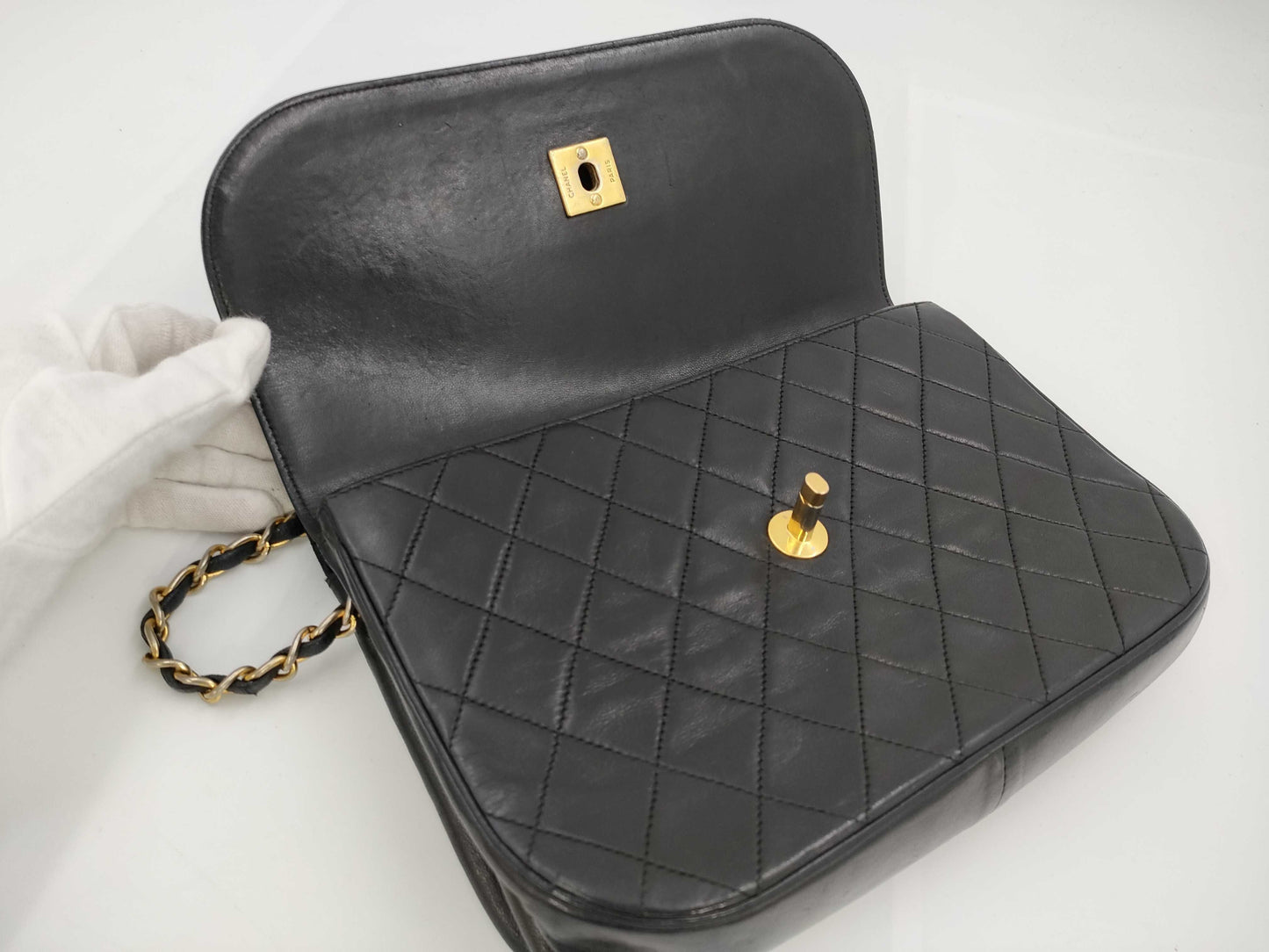 CHANEL Matelasse Lambskin Double Flap Chain Shoulder Bag