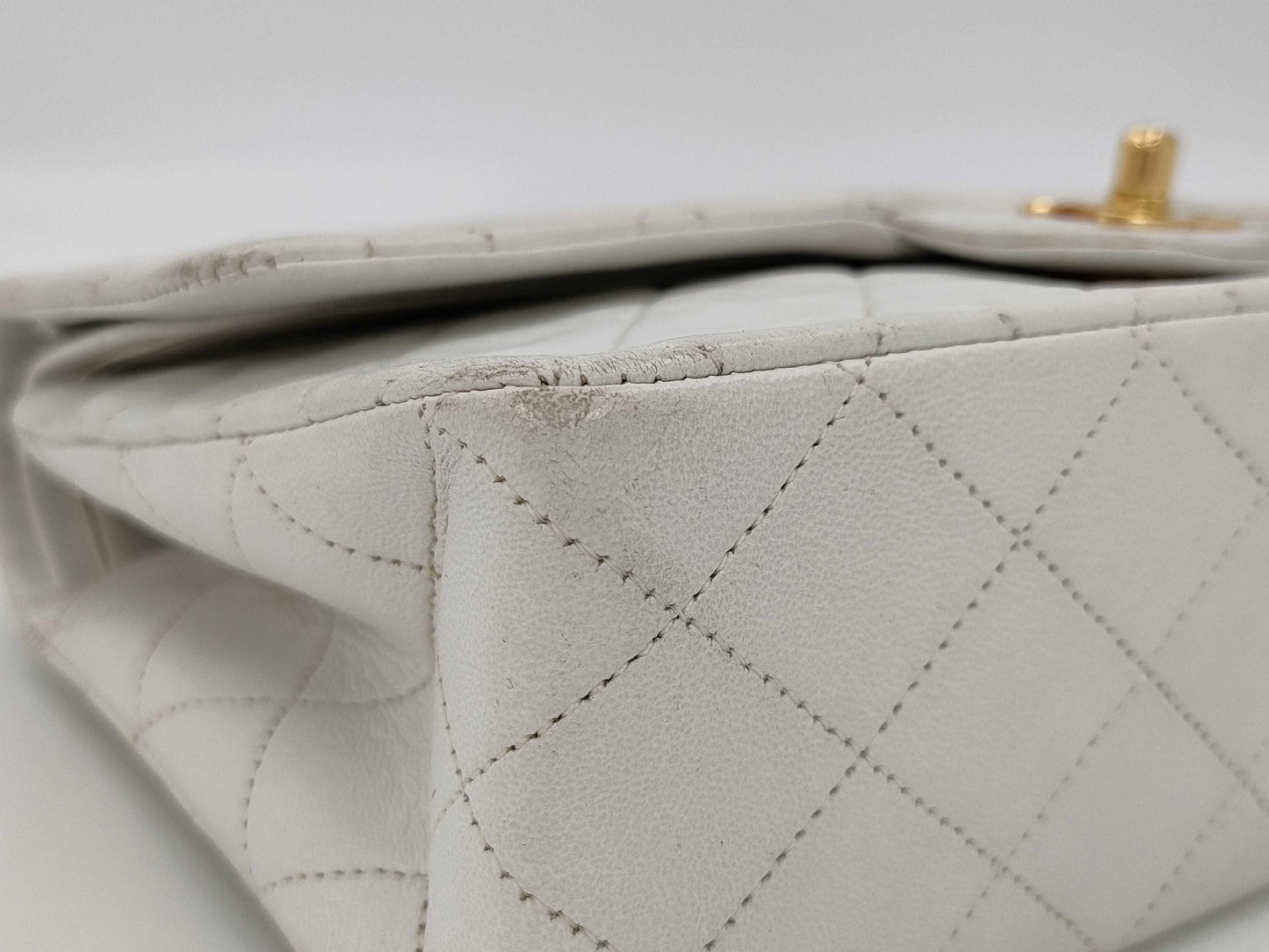CHANEL Matelasse 25 W Double Flap Chain Shoulder Bag 2081816 with Seal and Card