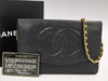 CHANEL Caviar Skin Coco Mark Chain Wallet Black G Hardware 4th Series with Sticker Card Included Shoulder Bag