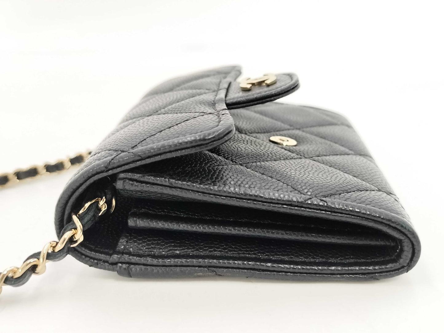 CHANEL CHANEL Matelasse Caviar Leather Chain Wallet, No. 28, with bag and sticker, Shoulder Bag