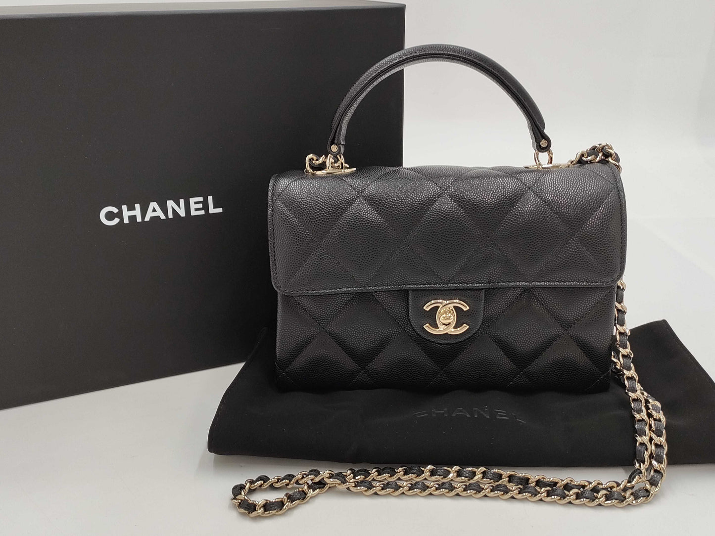 CHANEL CHANEL Top Handle/Matelasse AP4568 Grained Calfskin Shoulder Bag