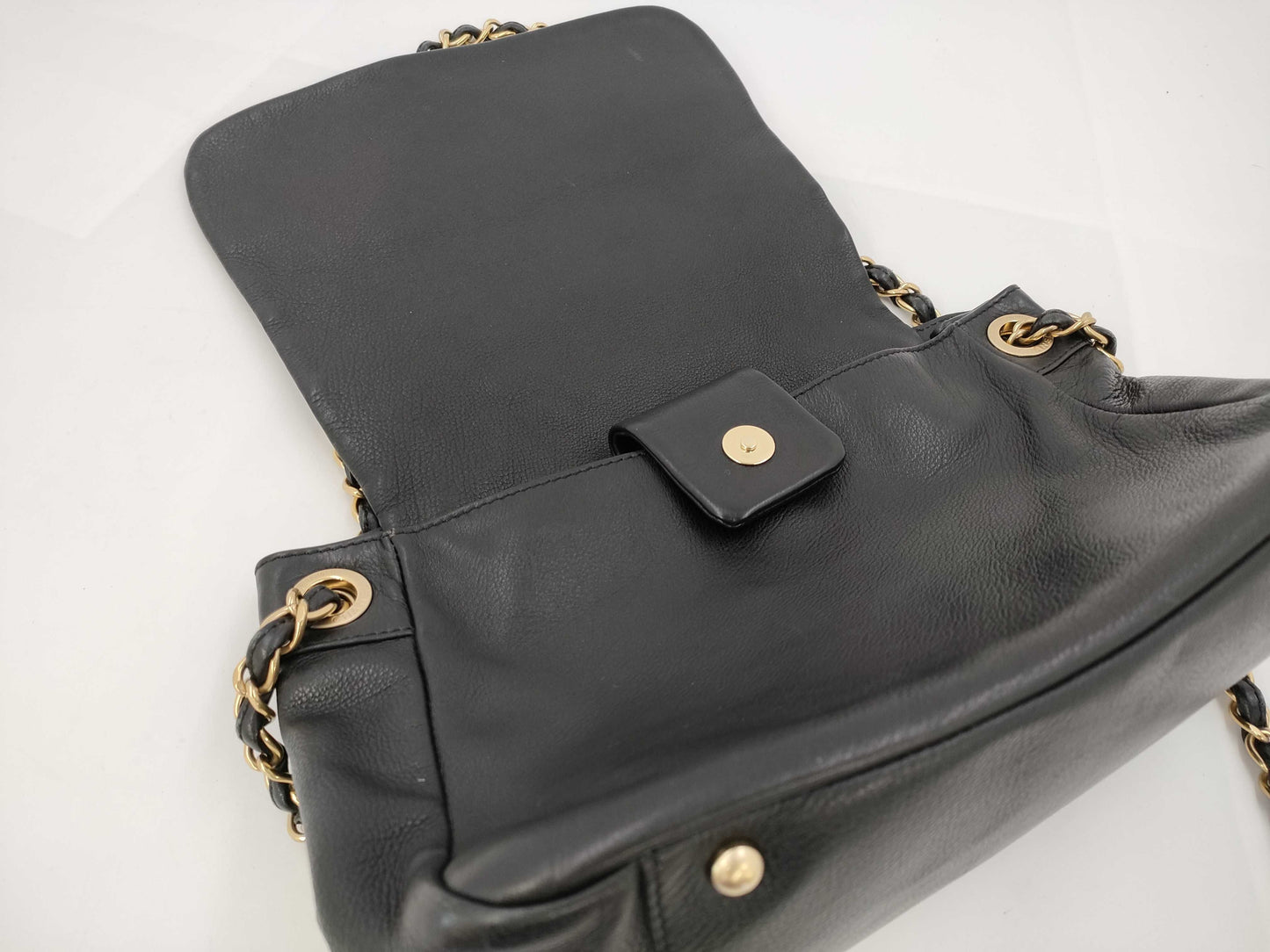 CHANEL CHANEL Chain Shoulder Bag with Vintage Gold Hardware and Studs, Lambskin
