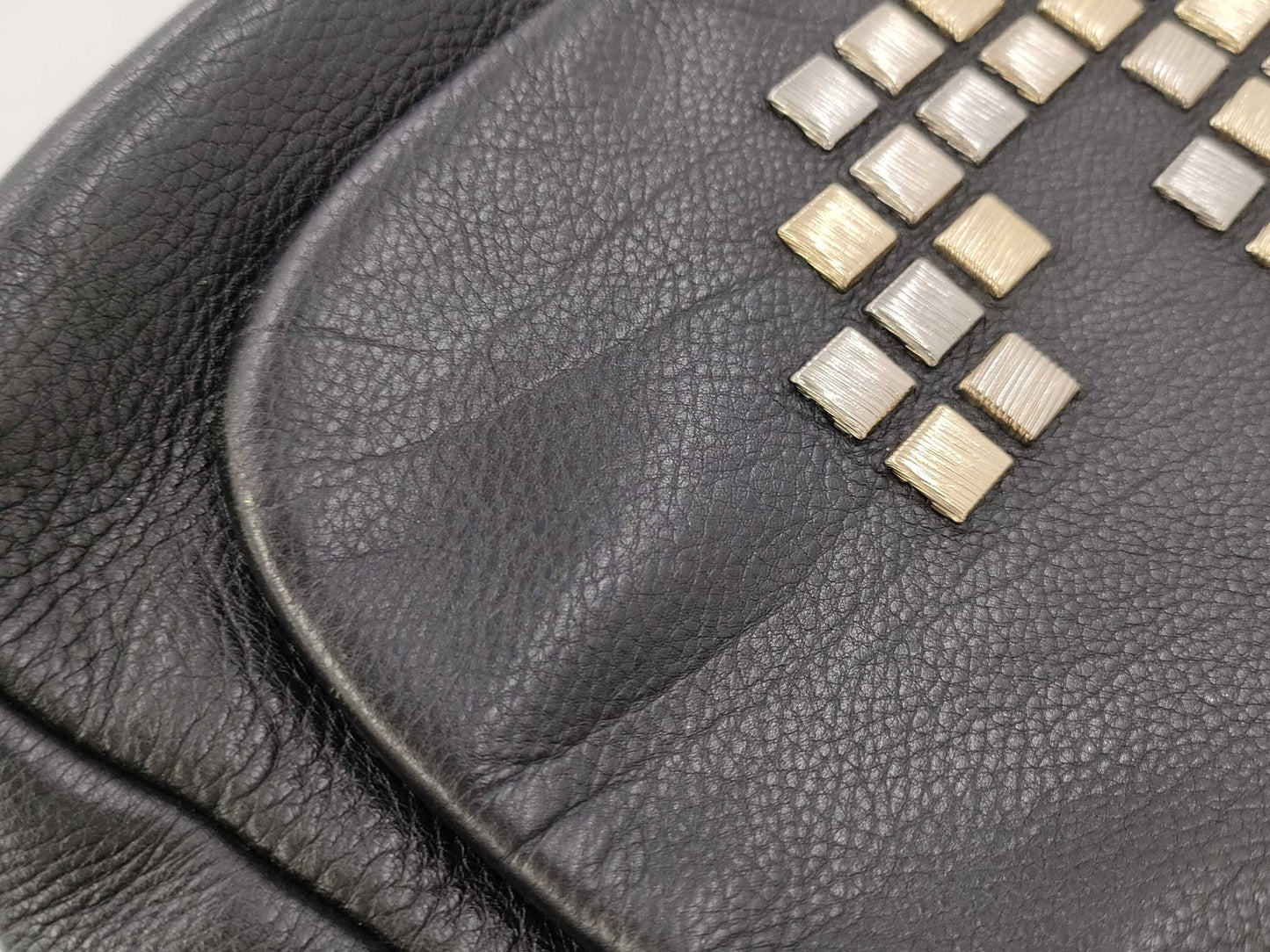 CHANEL CHANEL Chain Shoulder Bag with Vintage Gold Hardware and Studs, Lambskin