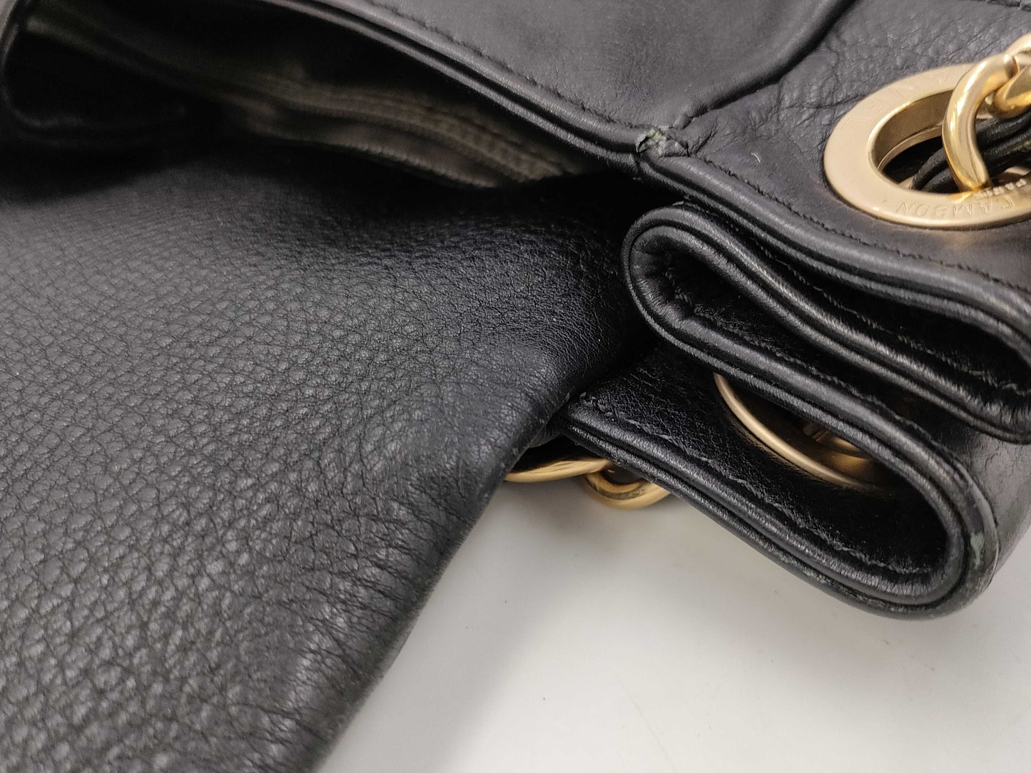 CHANEL CHANEL Chain Shoulder Bag with Vintage Gold Hardware and Studs, Lambskin