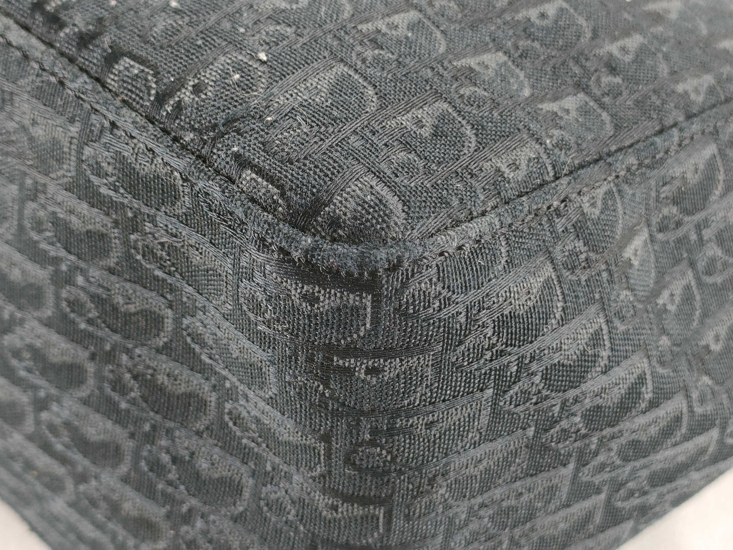 Dior Trotter Tote Bag, Silver Hardware, Canvas, Black Tote Bag