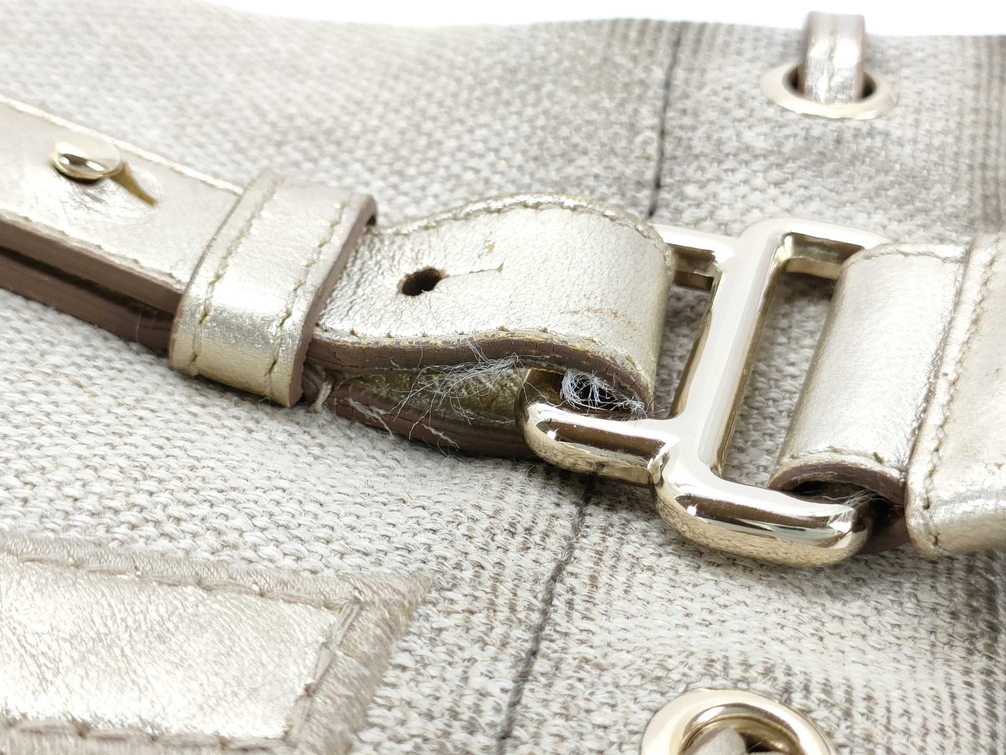Yves Saint Laurent Kahala Tote Bag Canvas Ivory Tote Bag
