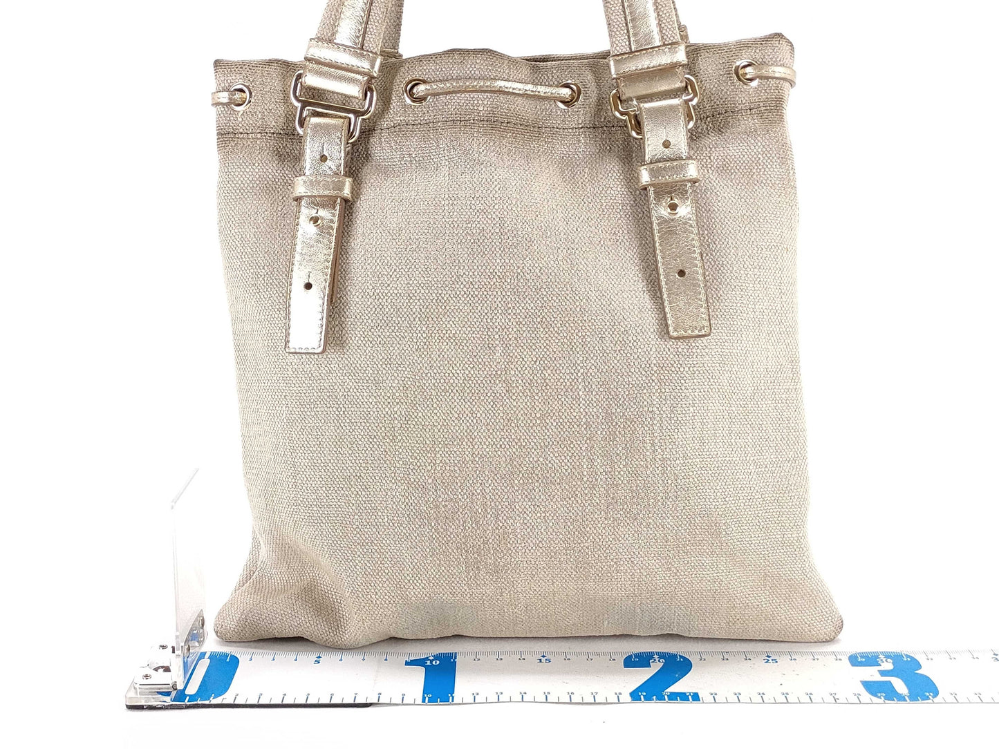 Yves Saint Laurent Kahala Tote Bag Canvas Ivory Tote Bag