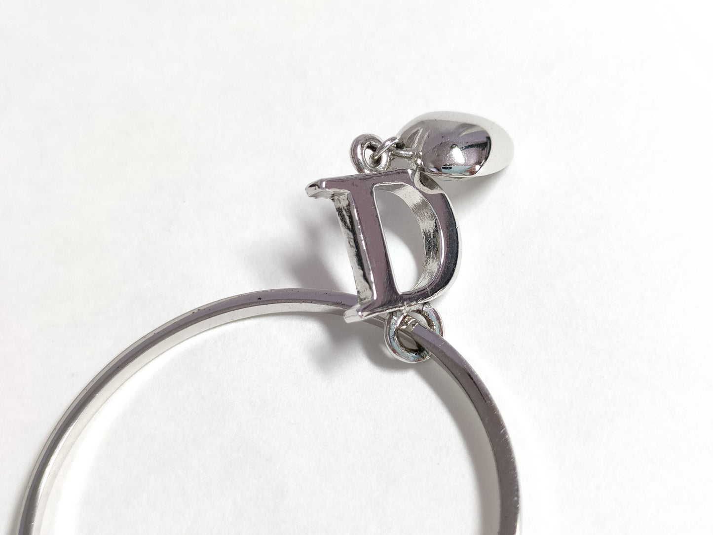 Dior Logo Crystal Silver Earrings