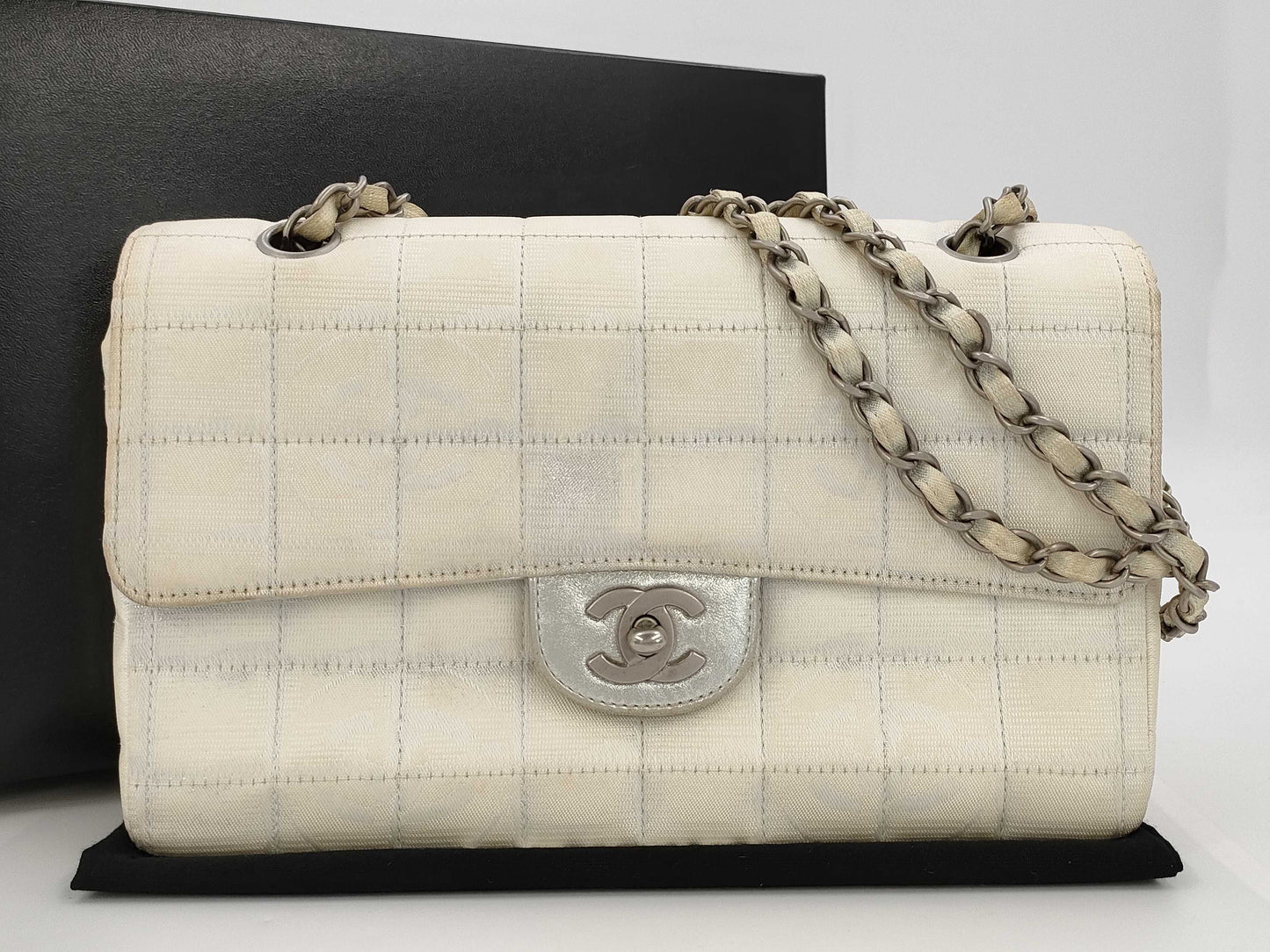 CHANEL New Travel Line Chain Silver Shoulder Bag