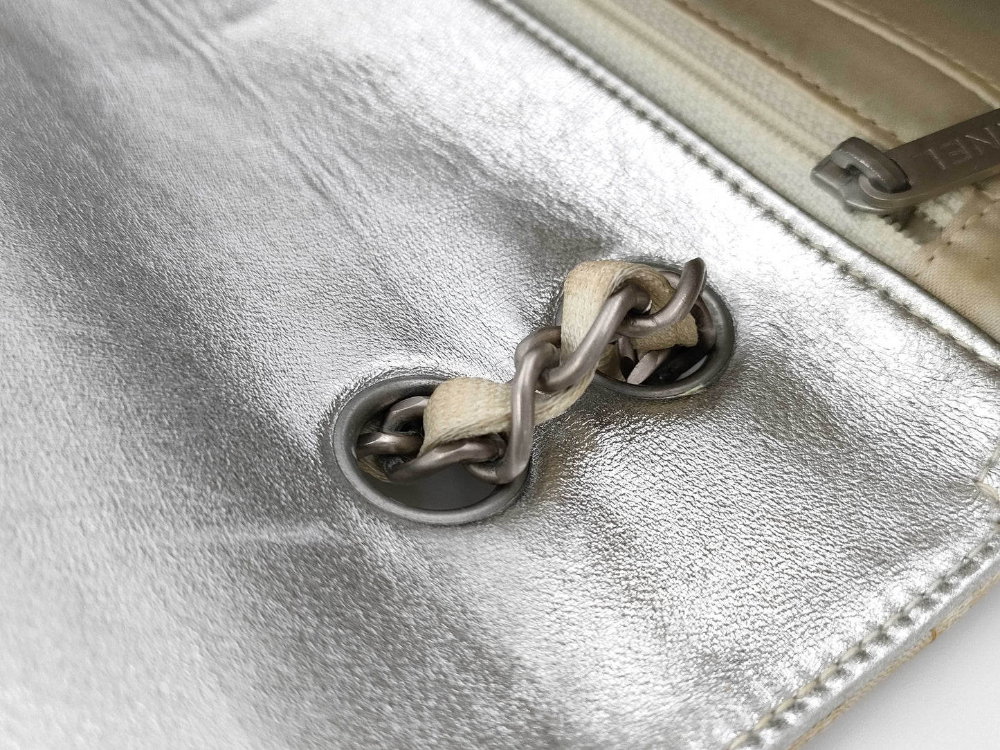 CHANEL New Travel Line Chain Silver Shoulder Bag