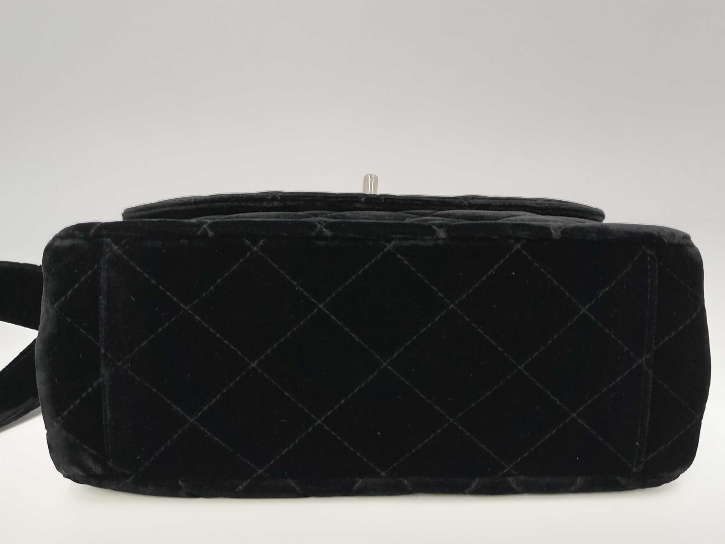 CHANEL Matelasse Velour Black with Silver Hardware, No. 4 Handbag