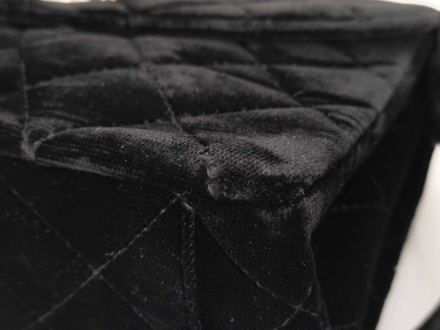 CHANEL Matelasse Velour Black with Silver Hardware, No. 4 Handbag
