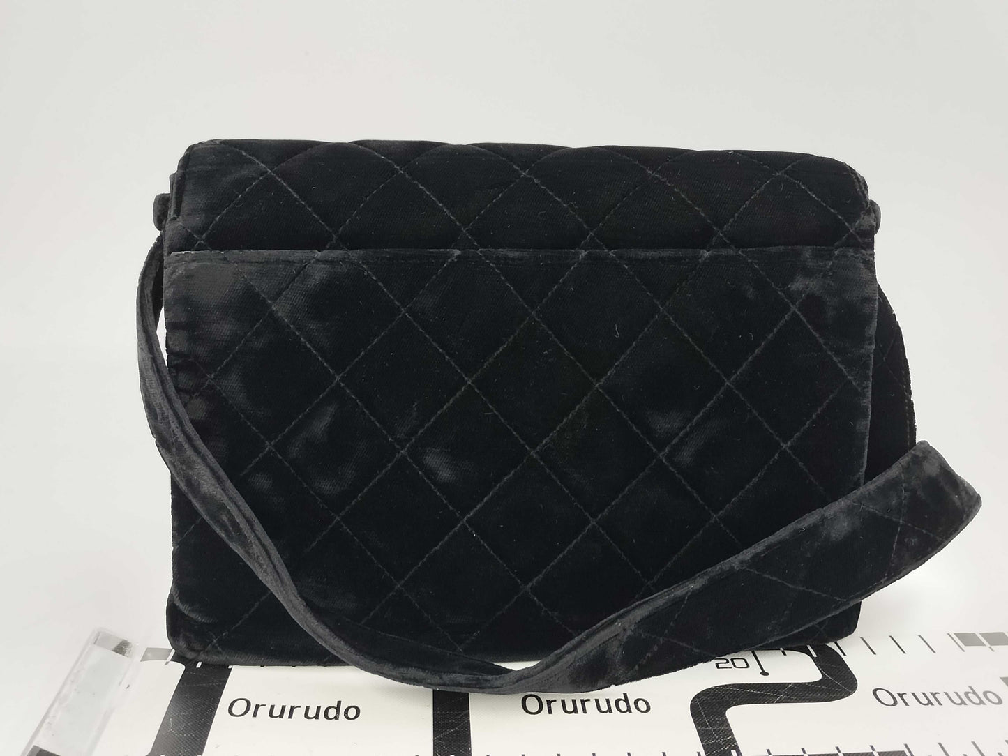 CHANEL Matelasse Velour Black with Silver Hardware, No. 4 Handbag