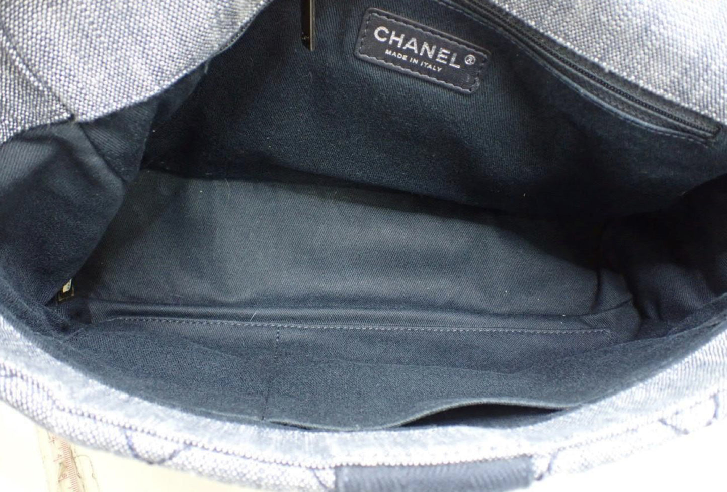 CHANEL Matelasse Denim Blue with Silver Hardware, 2-Way Handbag, No. 22, Shoulder Bag