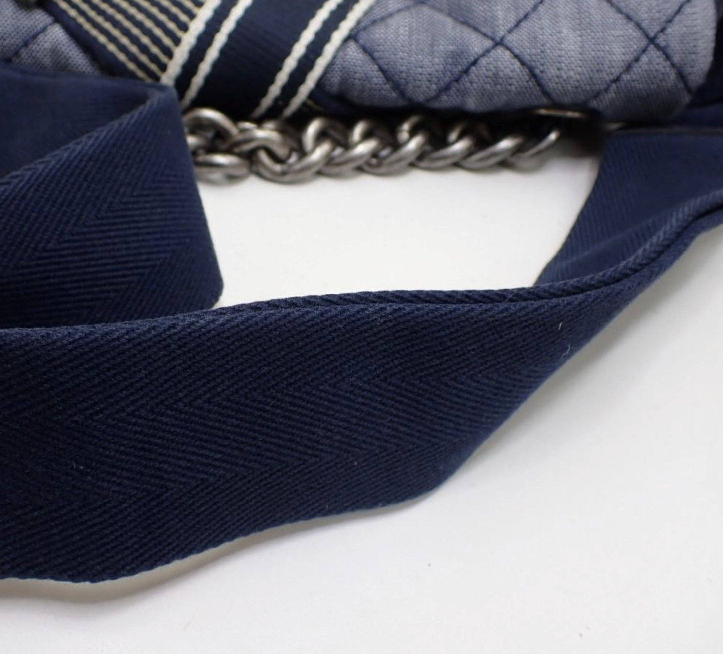 CHANEL Matelasse Denim Blue with Silver Hardware, 2-Way Handbag, No. 22, Shoulder Bag