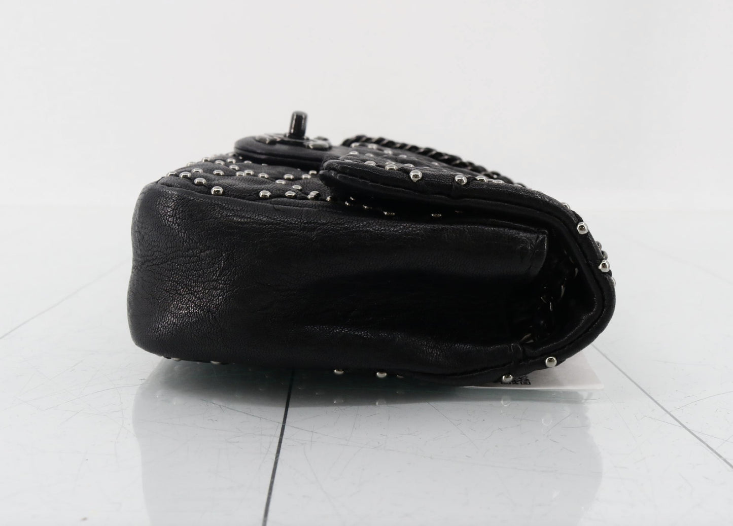CHANEL Matelasse Stud Chain Shoulder Bag, Black, 19th Series